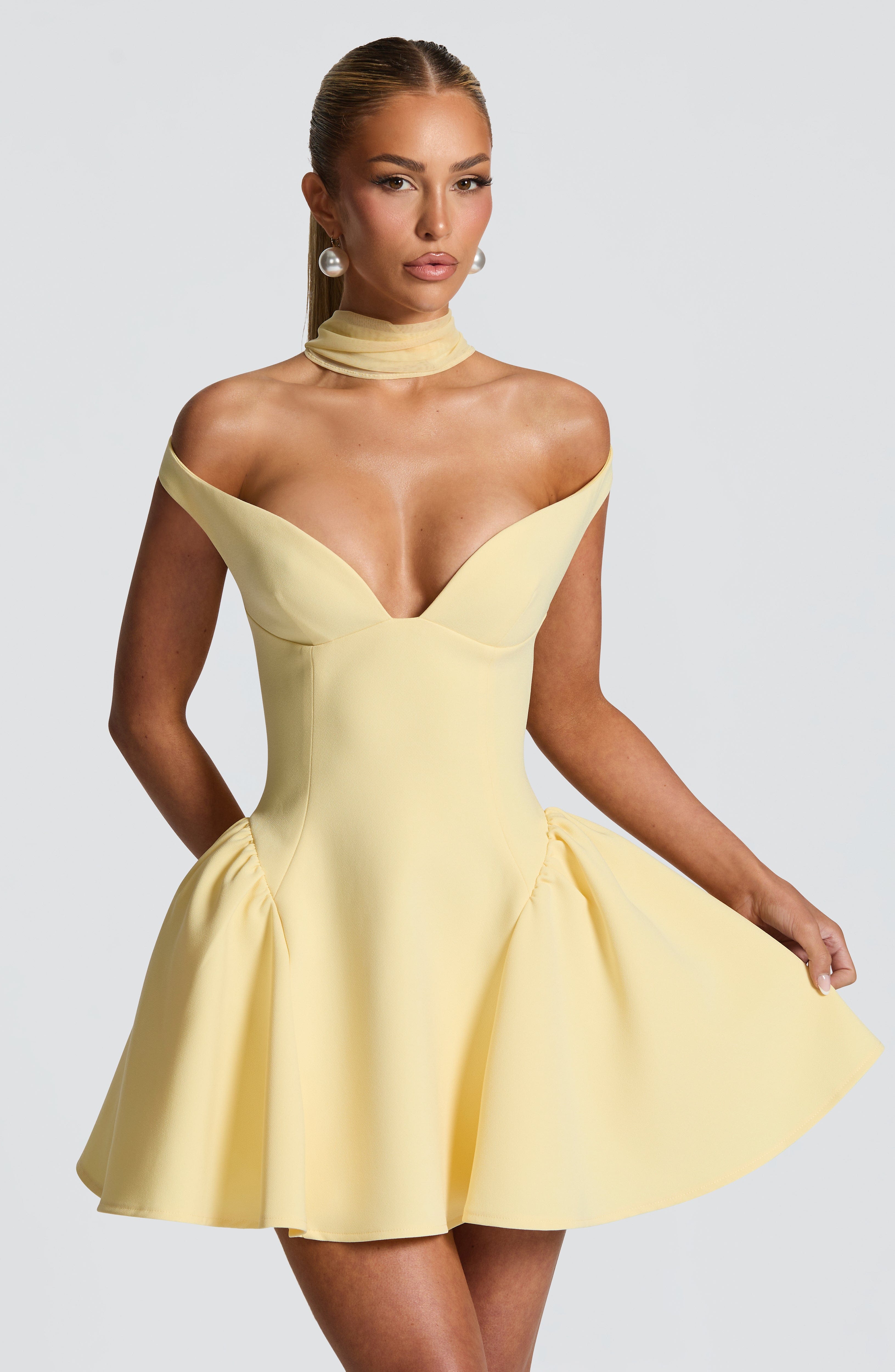 Marla Mini Dress - Lemon - Napalia