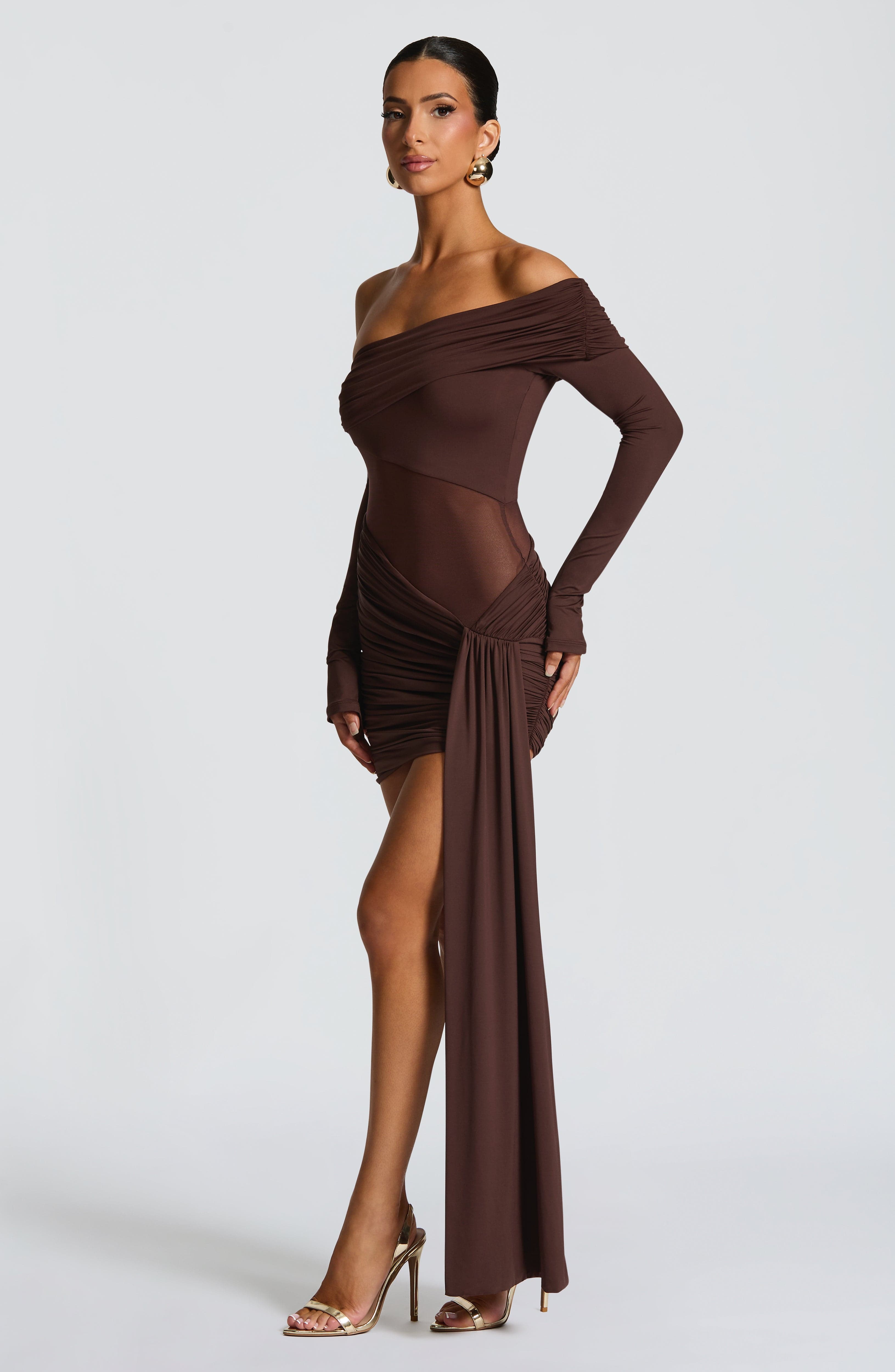 Mavra Mini Dress - Plum Brown - Napalia