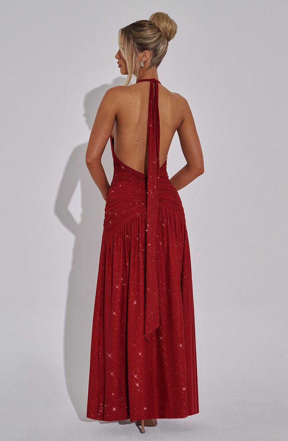 Melania Maxi Dress - Red Sparkle - Napalia