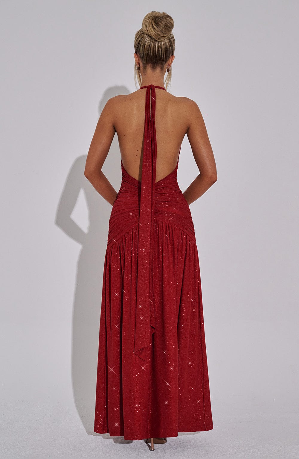 Melania Maxi Dress - Red Sparkle - Napalia