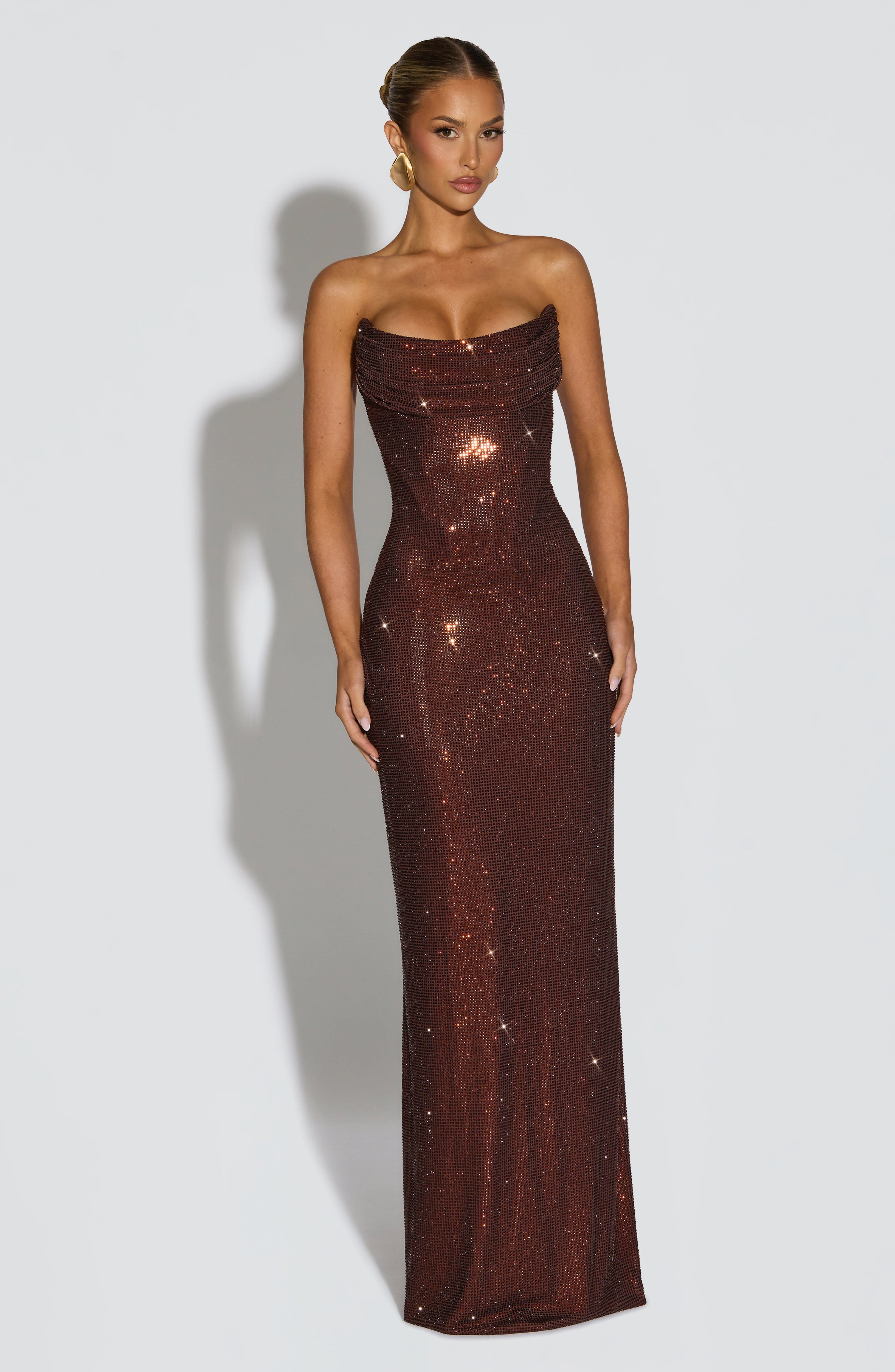 Mirabella Maxi Dress - Plum Brown - Napalia