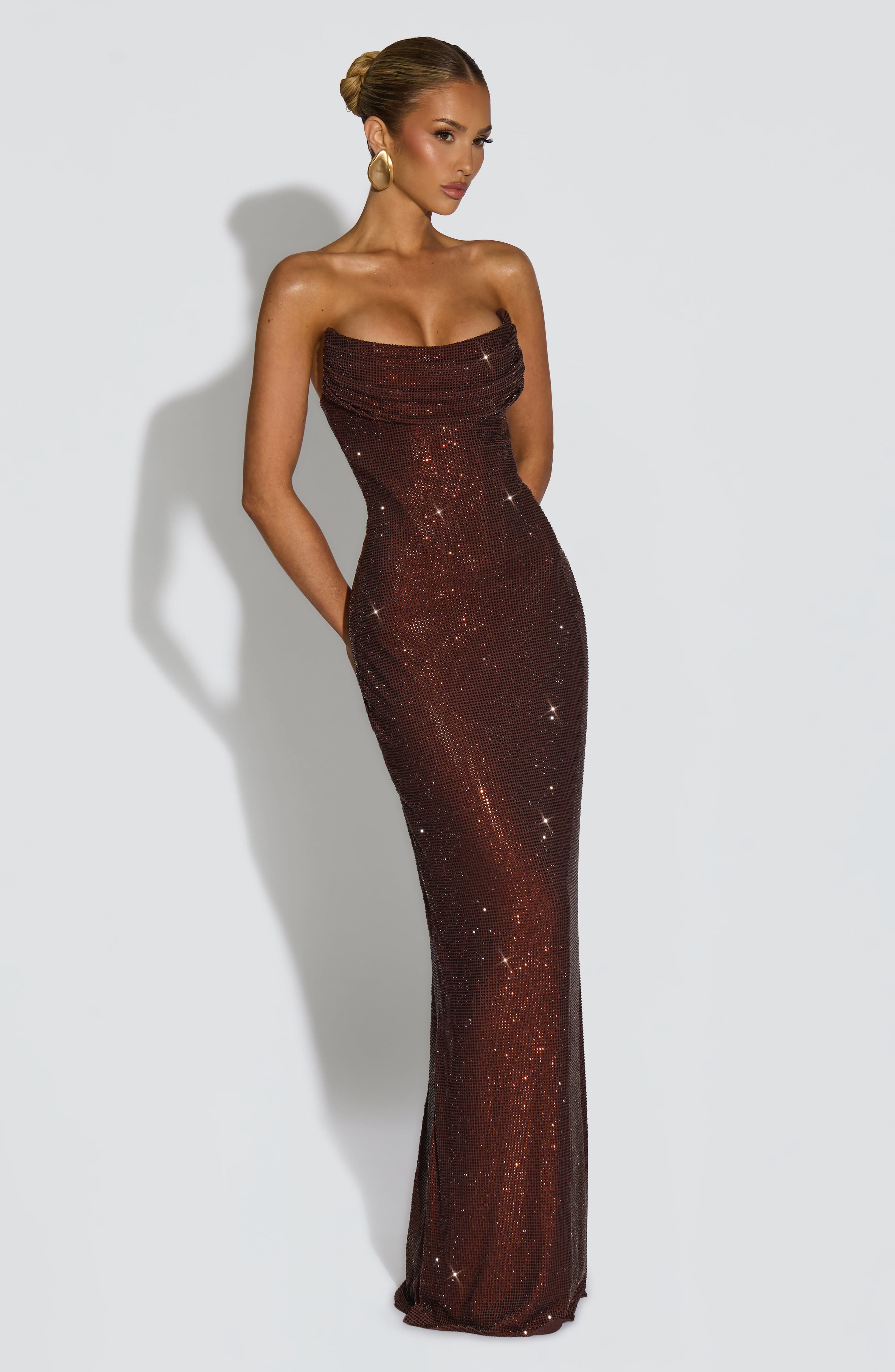 Mirabella Maxi Dress - Plum Brown - Napalia