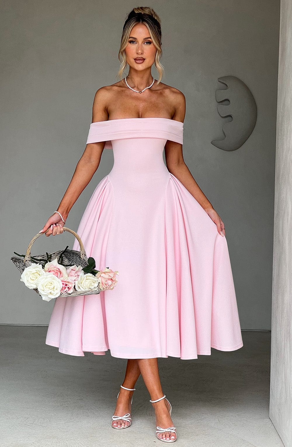 Miranda Midi Dress - Blush - Napalia