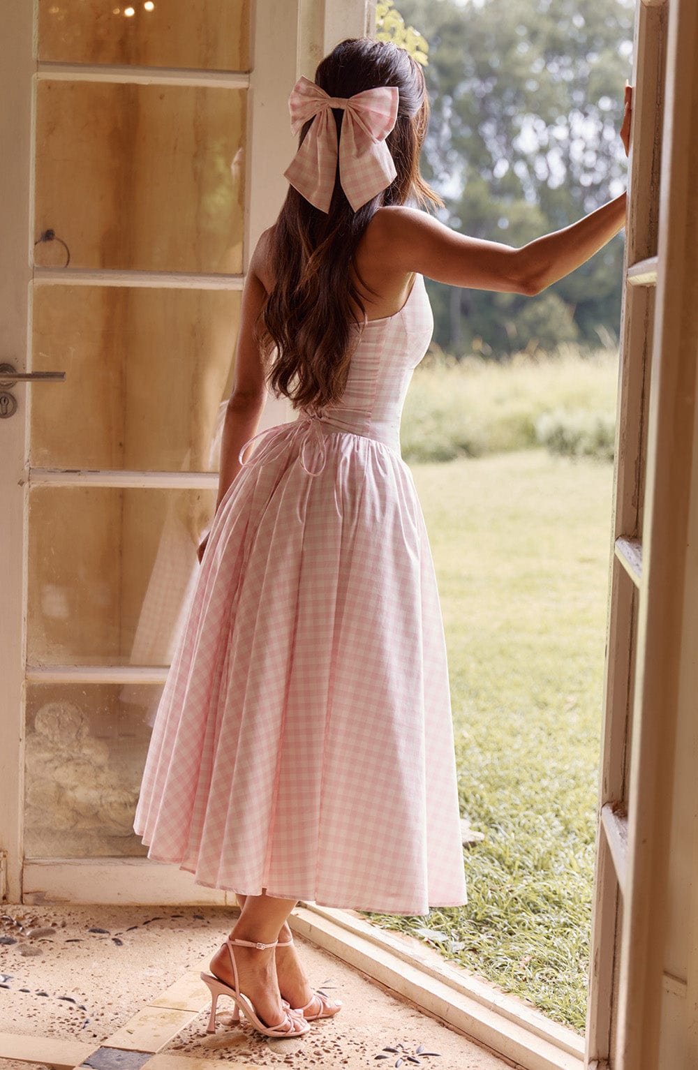 Mitzi Bow - Blush Gingham - Napalia