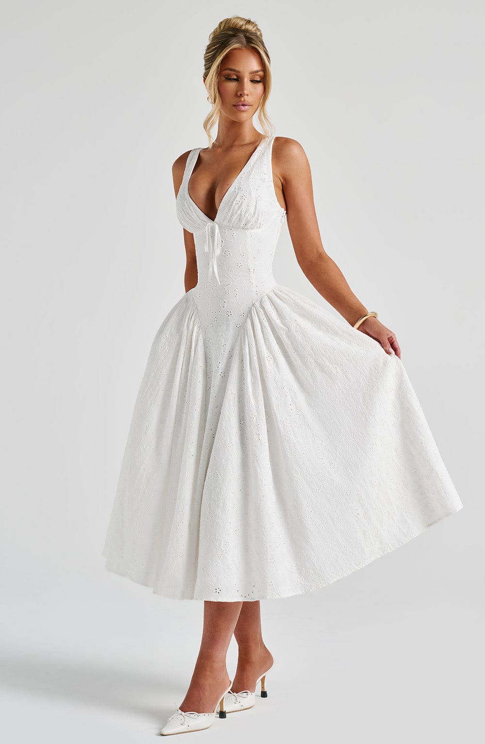 Monroe Midi Dress - Ivory - Napalia