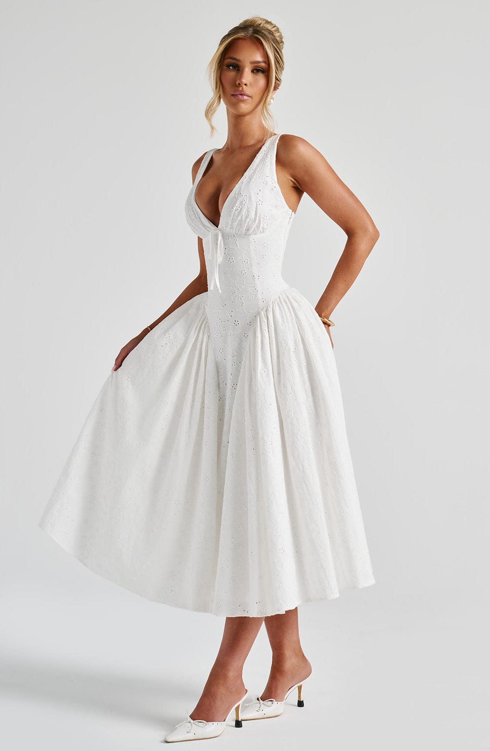Monroe Midi Dress - Ivory - Napalia