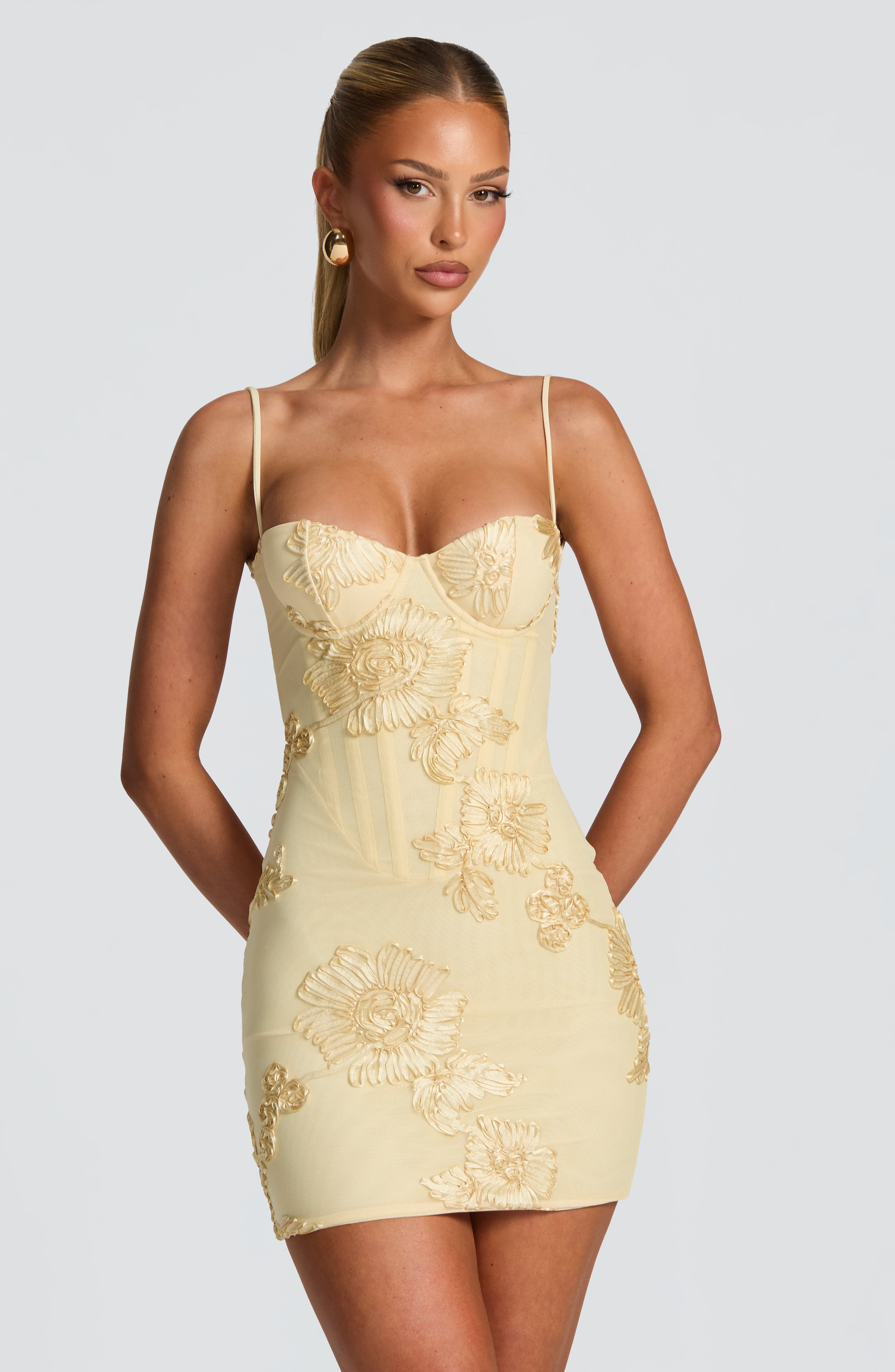 Nefertiti Mini Dress - Lemon - Napalia