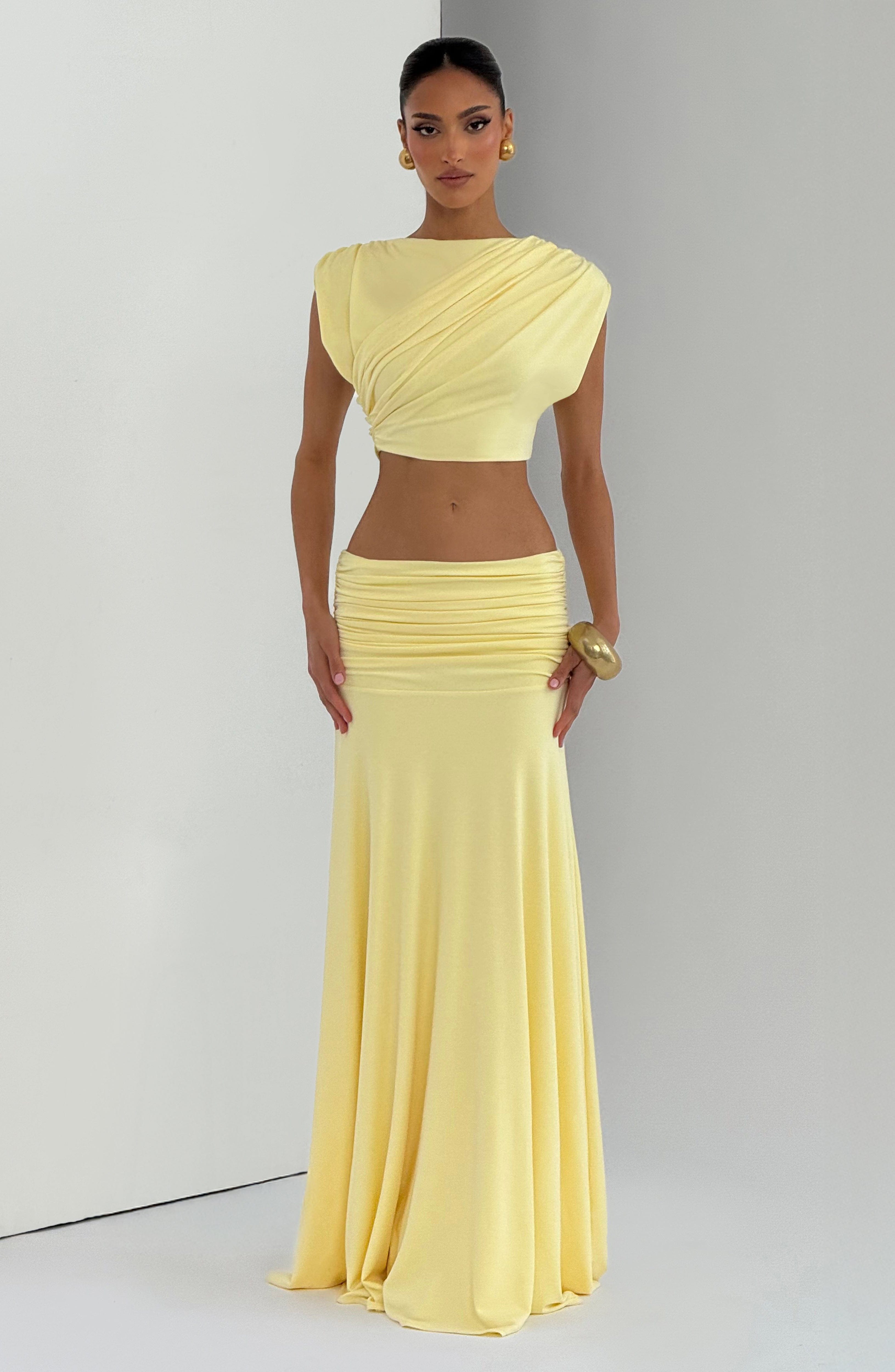 Paige Maxi Skirt - Lemon - Napalia
