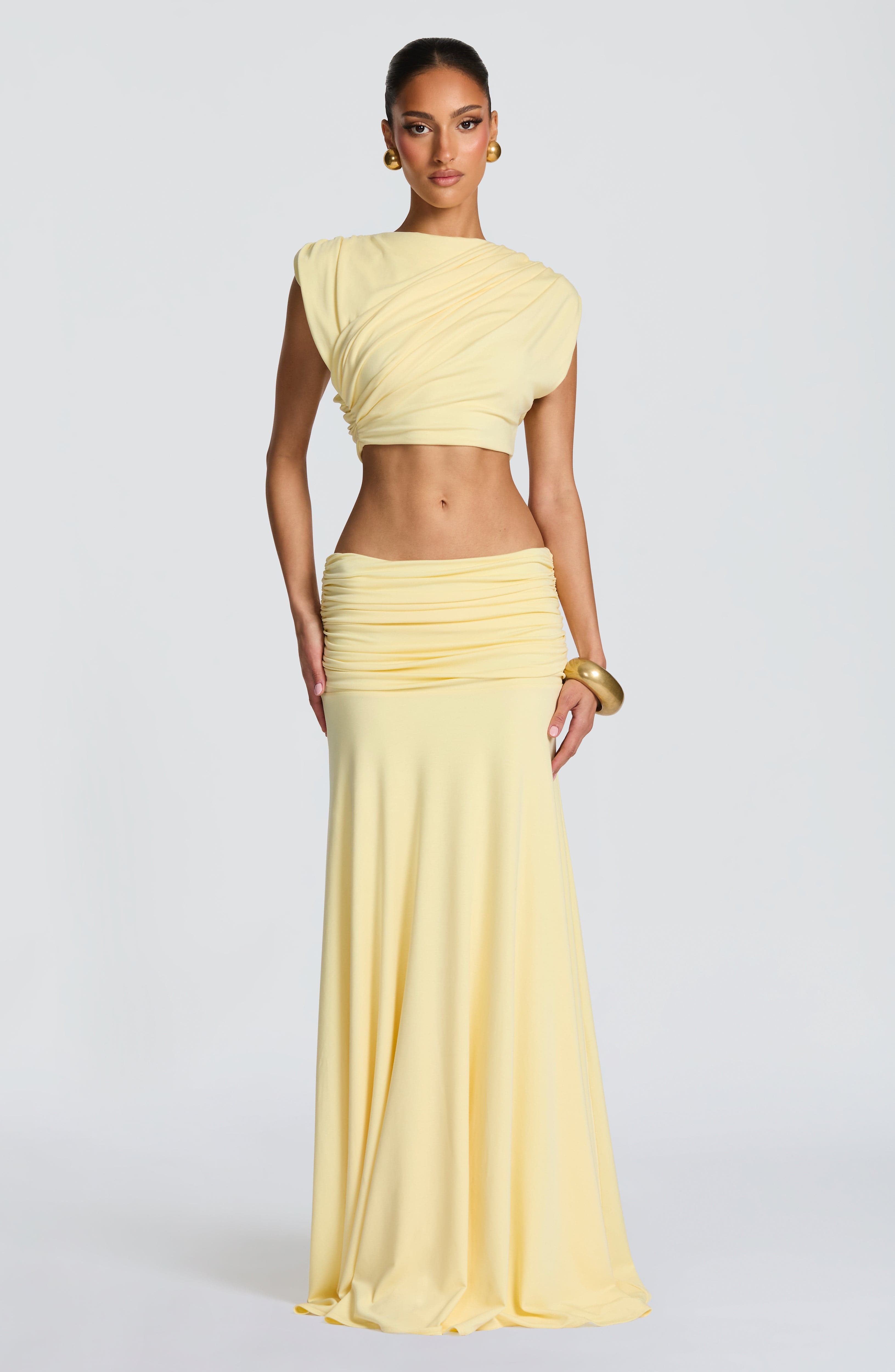 Paige Maxi Skirt - Lemon - Napalia