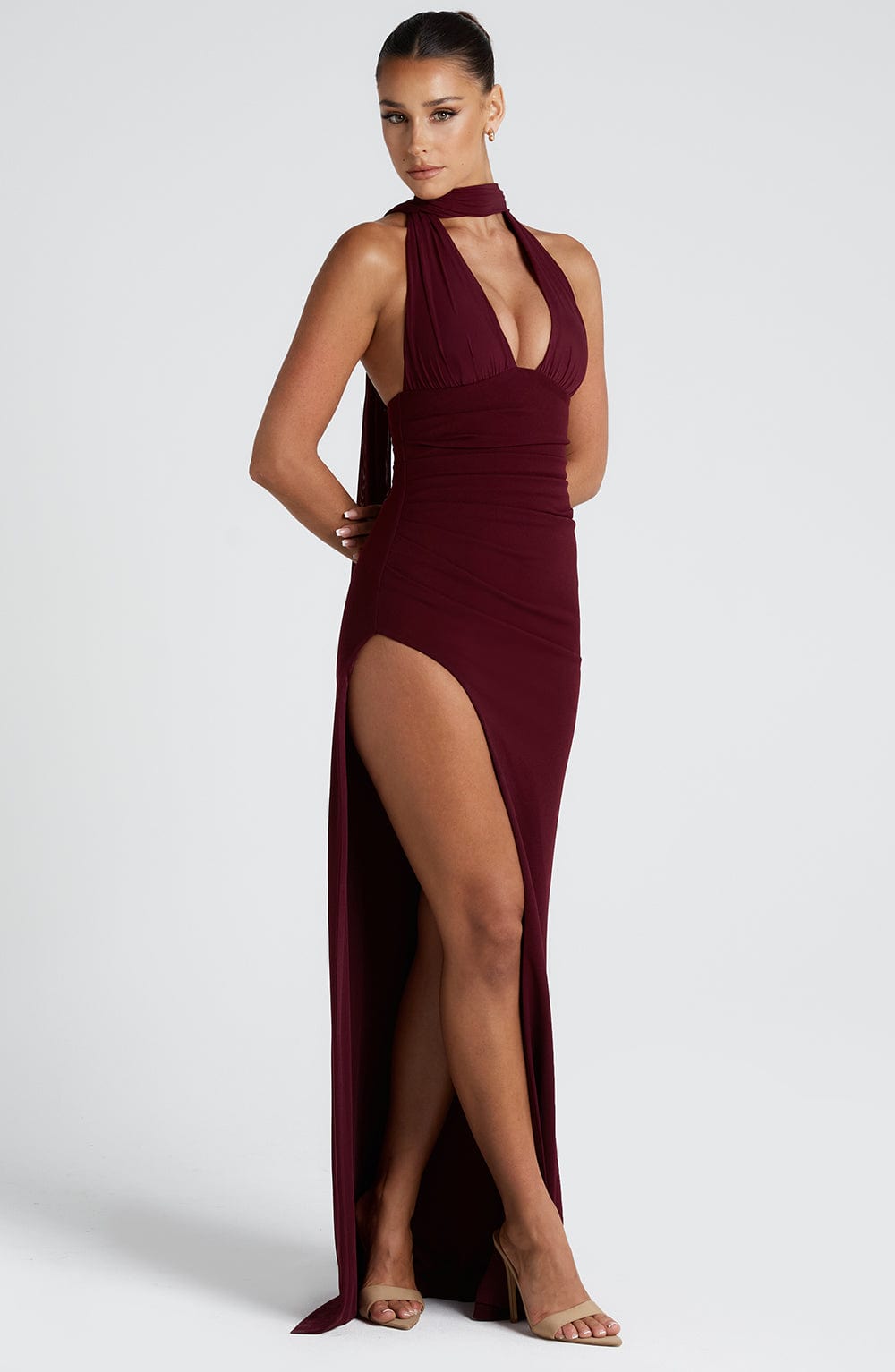 Paulina Maxi Dress - Cherry Lacquer - Napalia