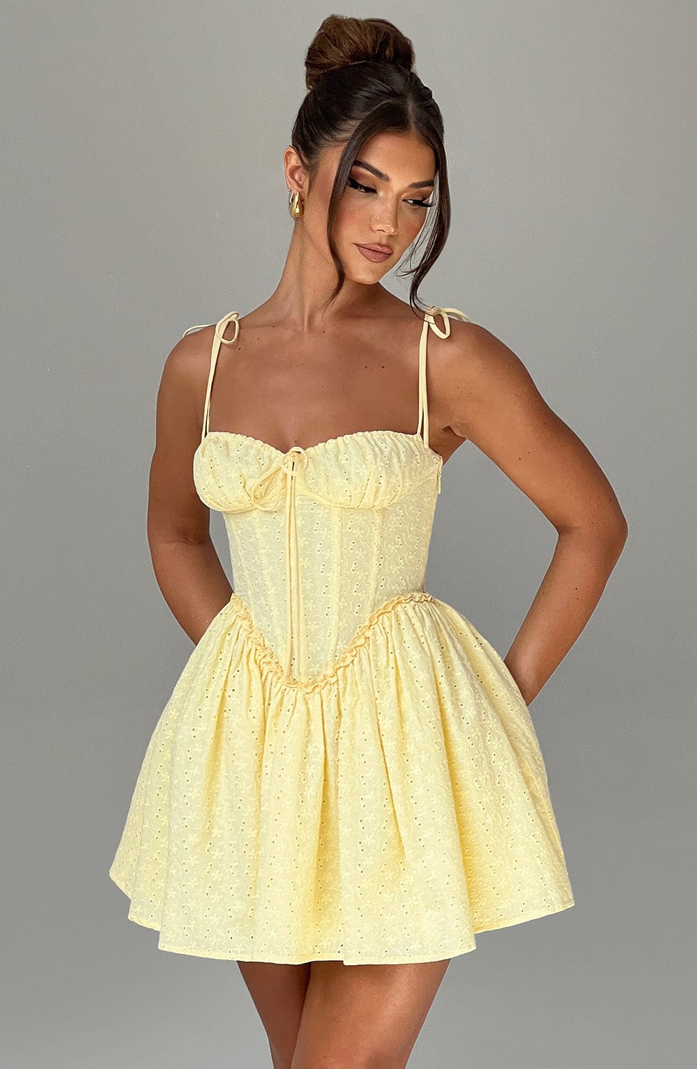 Phoebe Mini Dress - Lemon - Napalia
