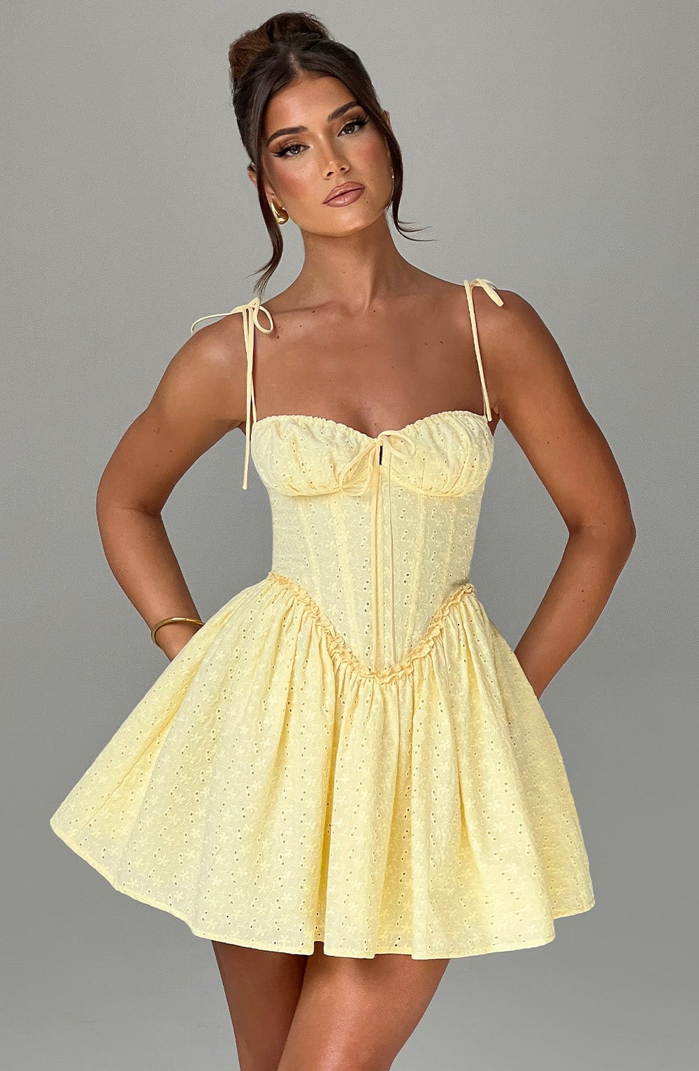 Phoebe Mini Dress - Lemon - Napalia
