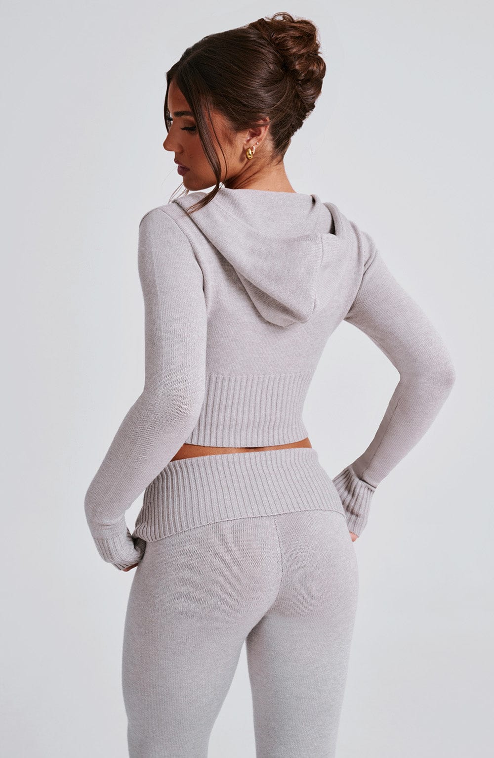 Portia Knit Hoodie - Light Grey Marl - Napalia