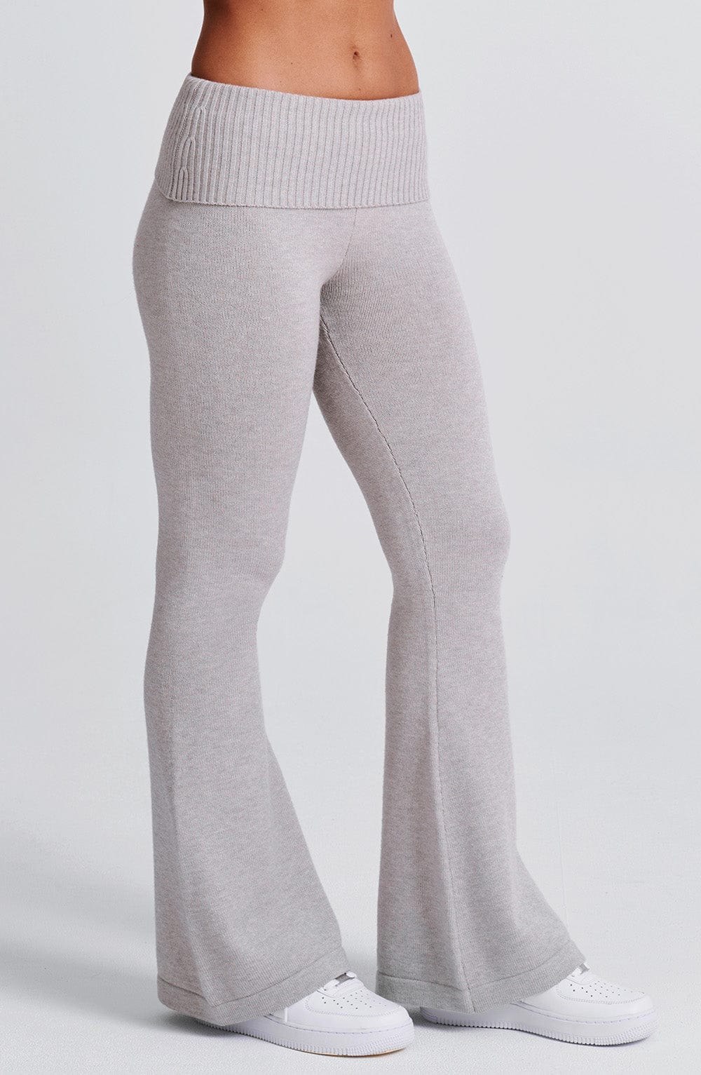 Portia Knit Pants - Light Grey Marl - Napalia