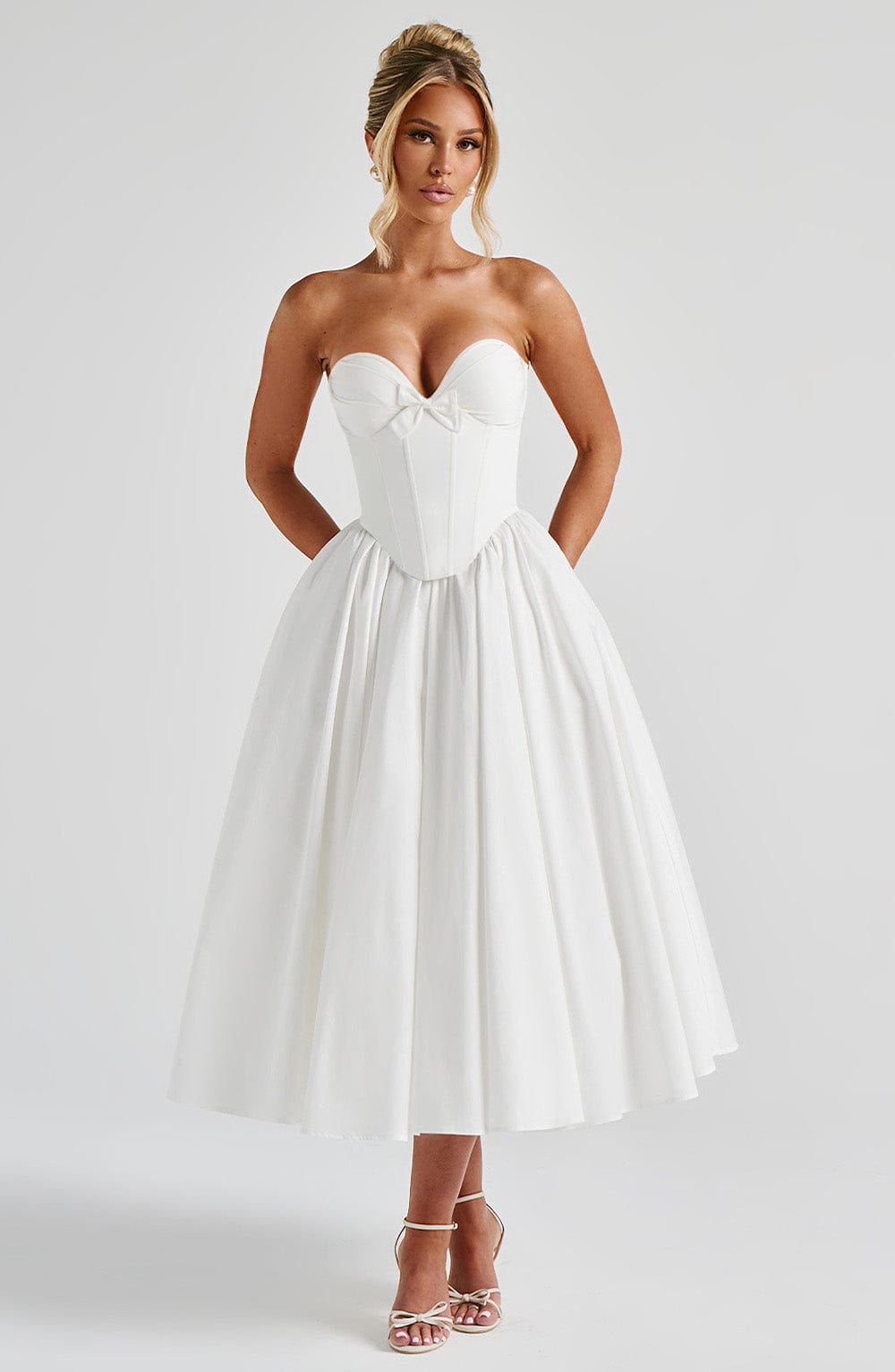 Prim Midi Dress - Ivory - Napalia