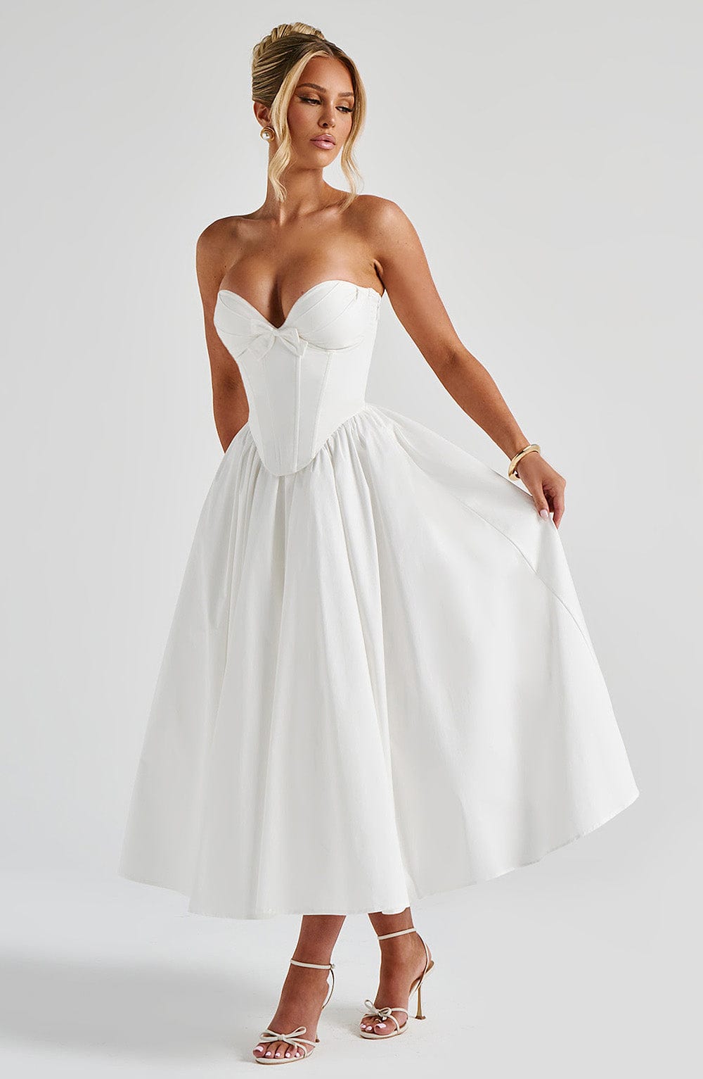 Prim Midi Dress - Ivory - Napalia