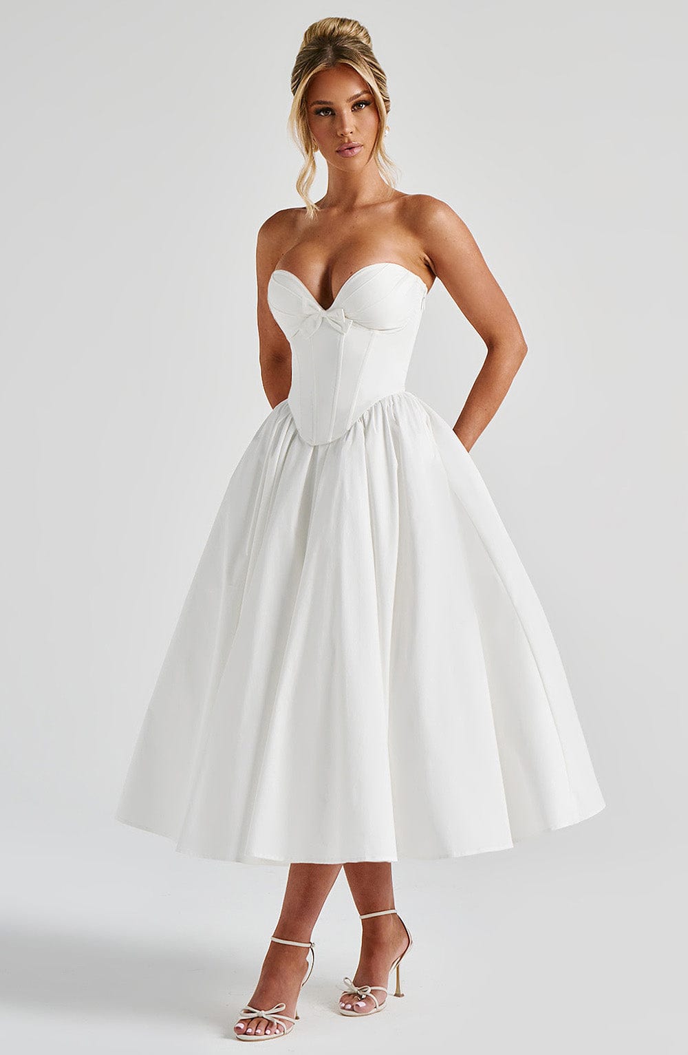 Prim Midi Dress - Ivory - Napalia