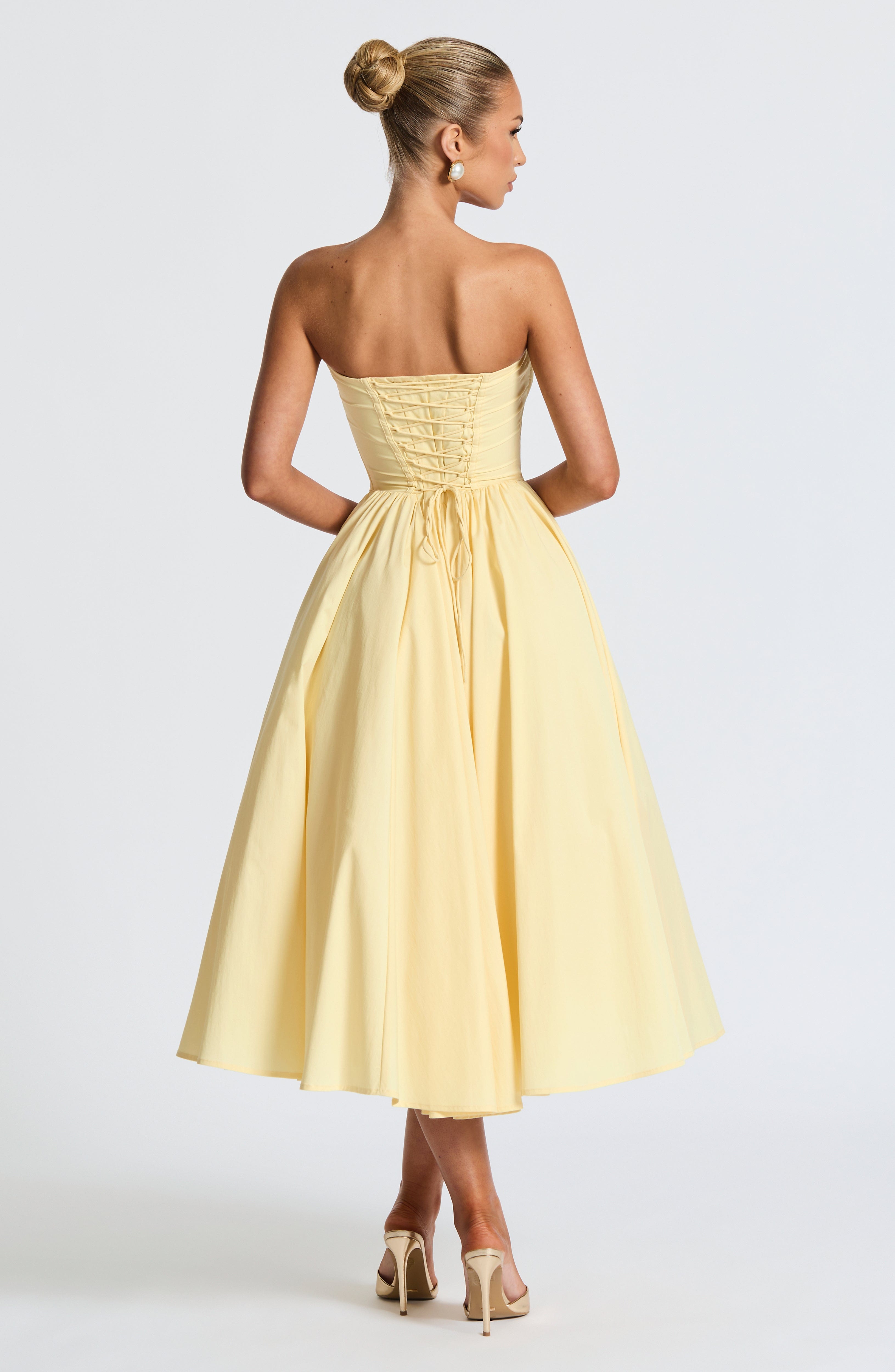Prim Midi Dress - Lemon - Napalia