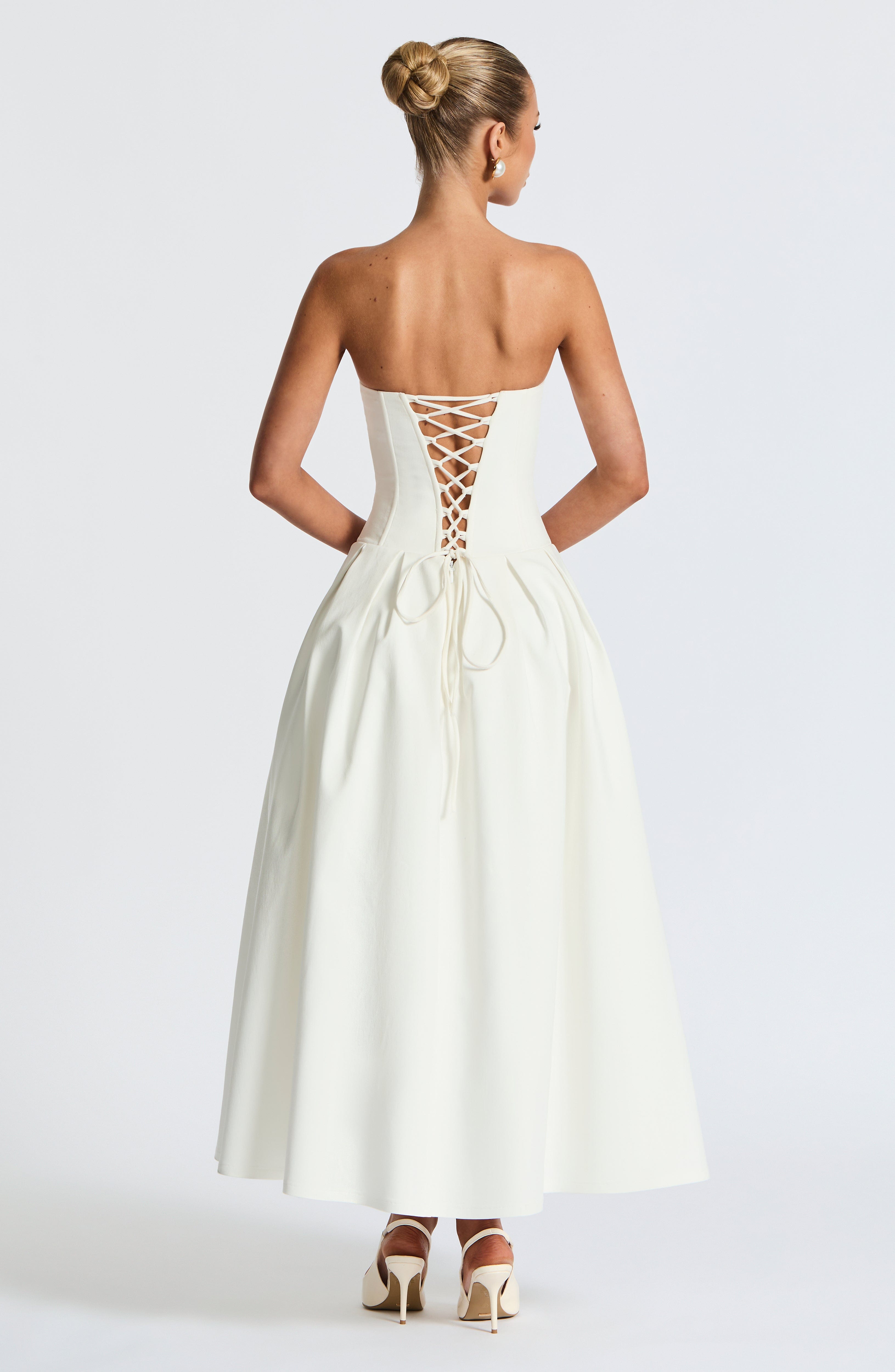 Salma Midi Dress - Ivory - Napalia