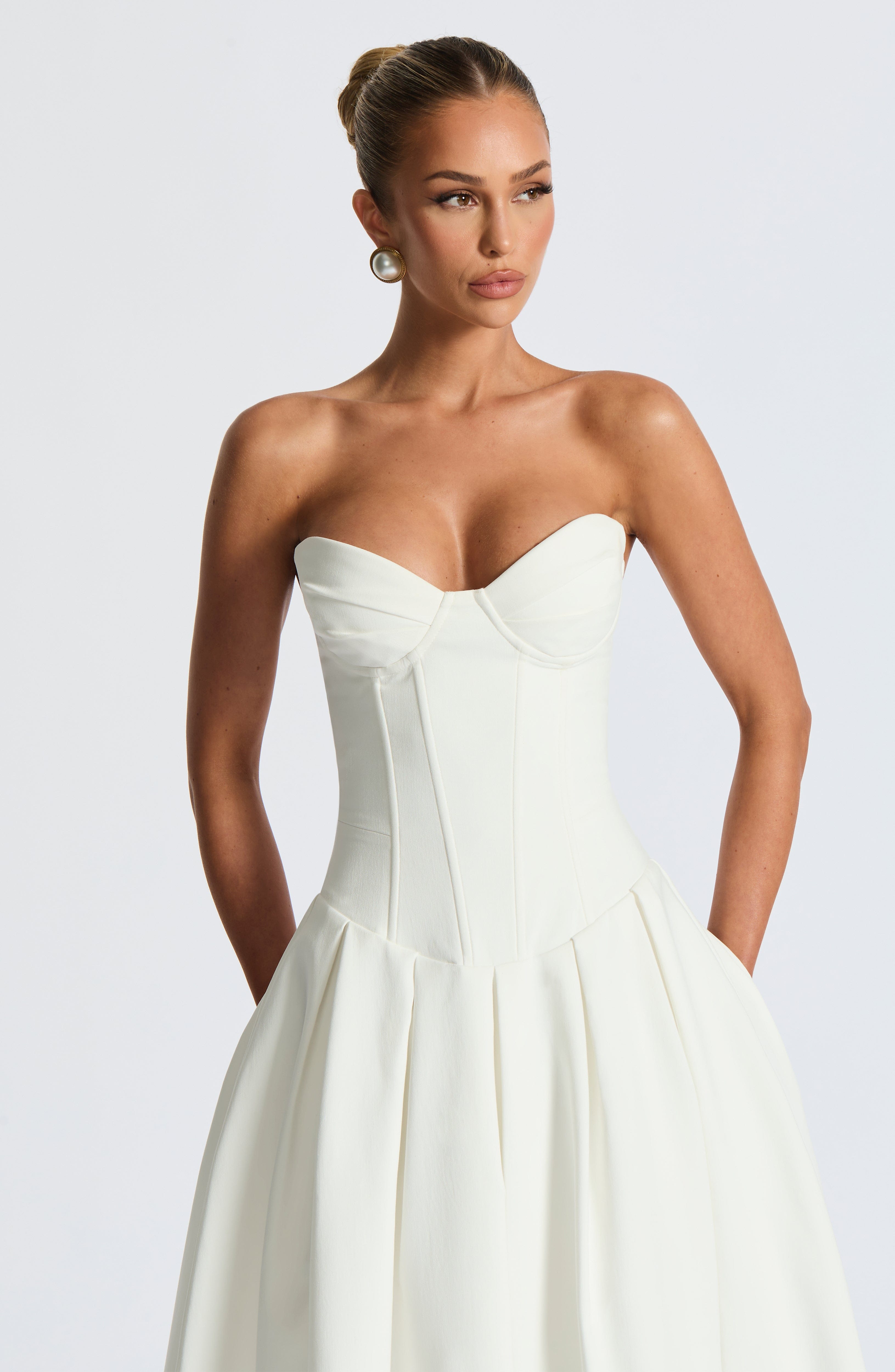 Salma Midi Dress - Ivory - Napalia
