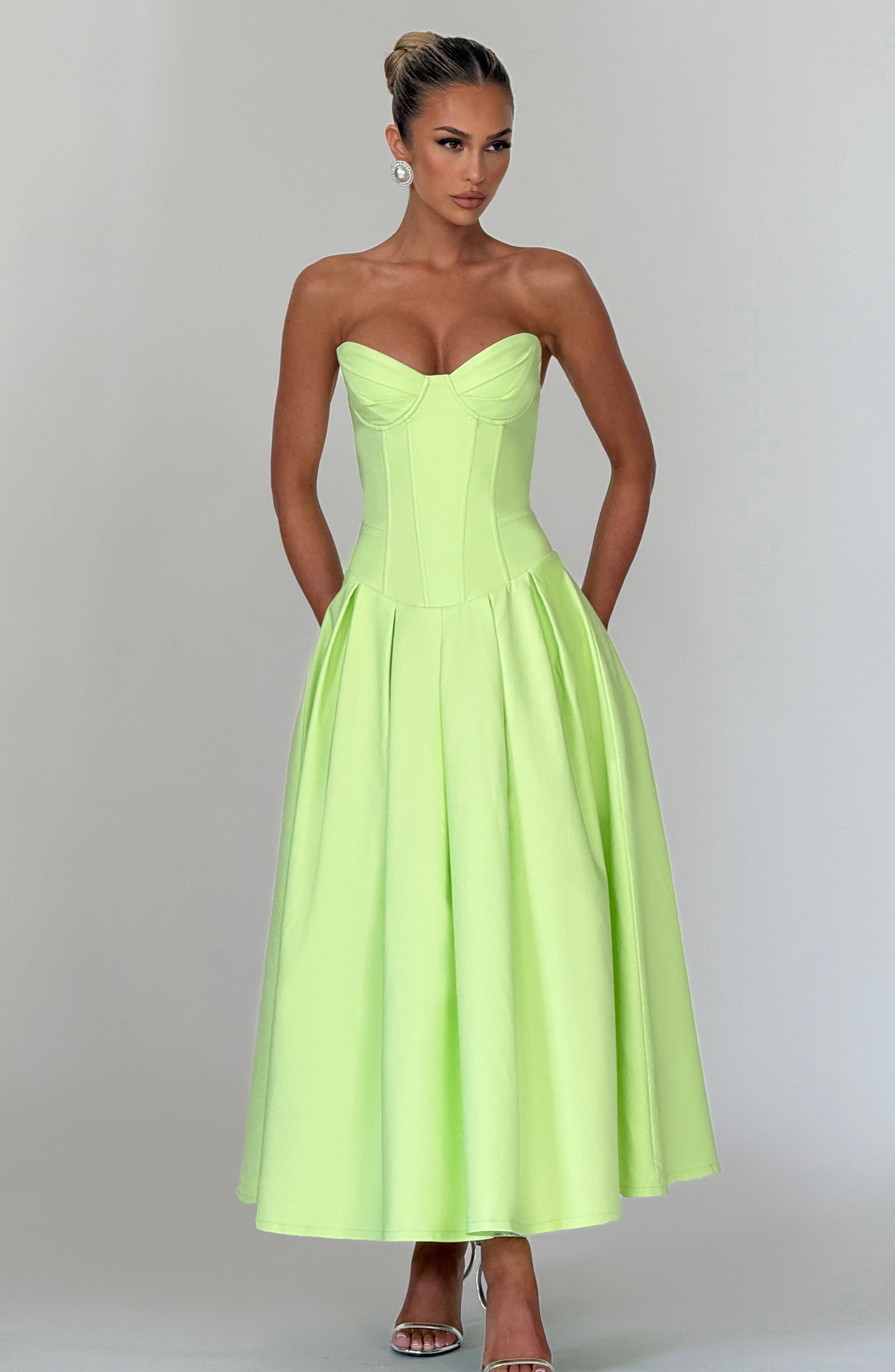 Salma Midi Dress - Lime - Napalia