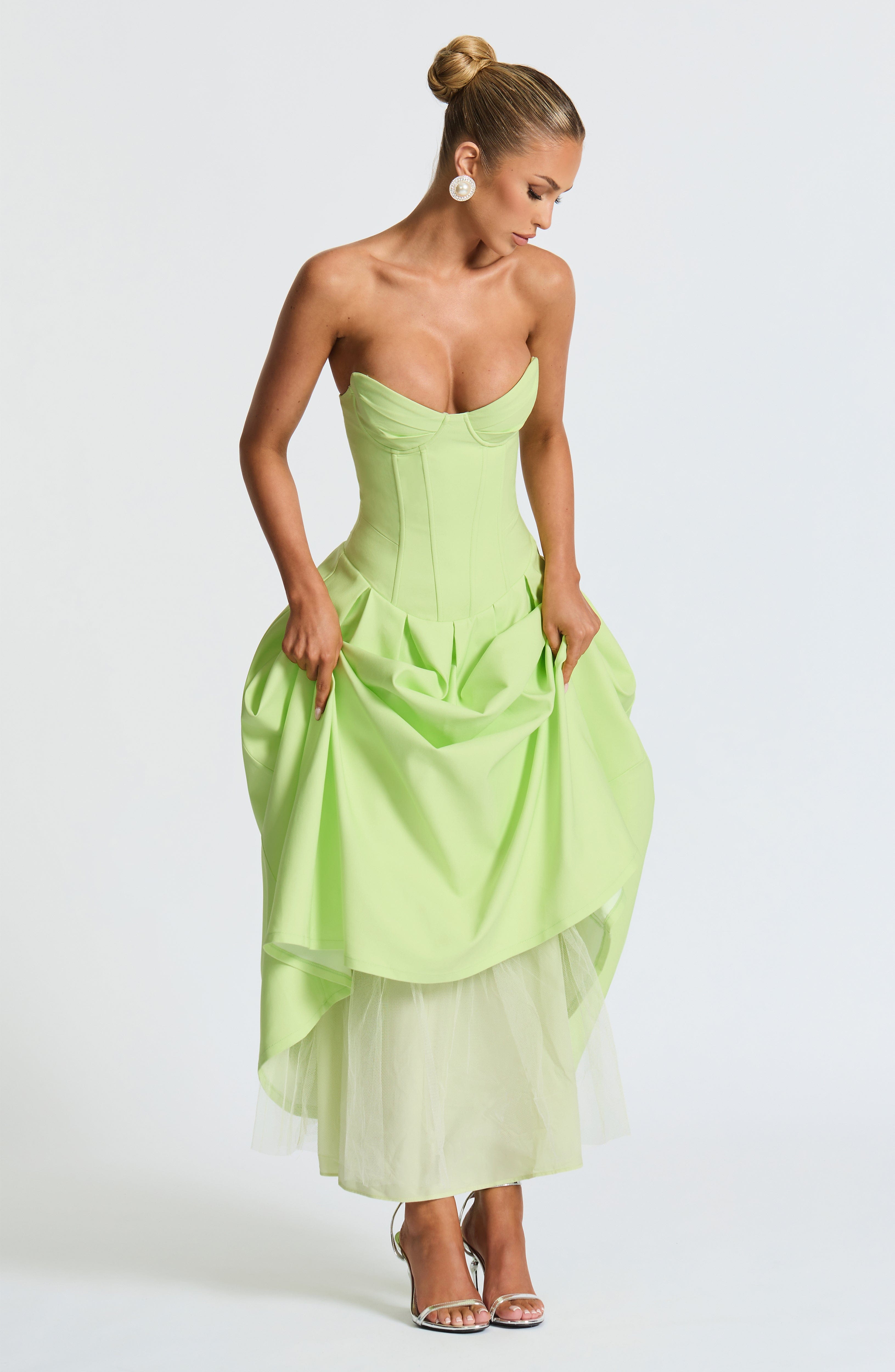 Salma Midi Dress - Lime - Napalia
