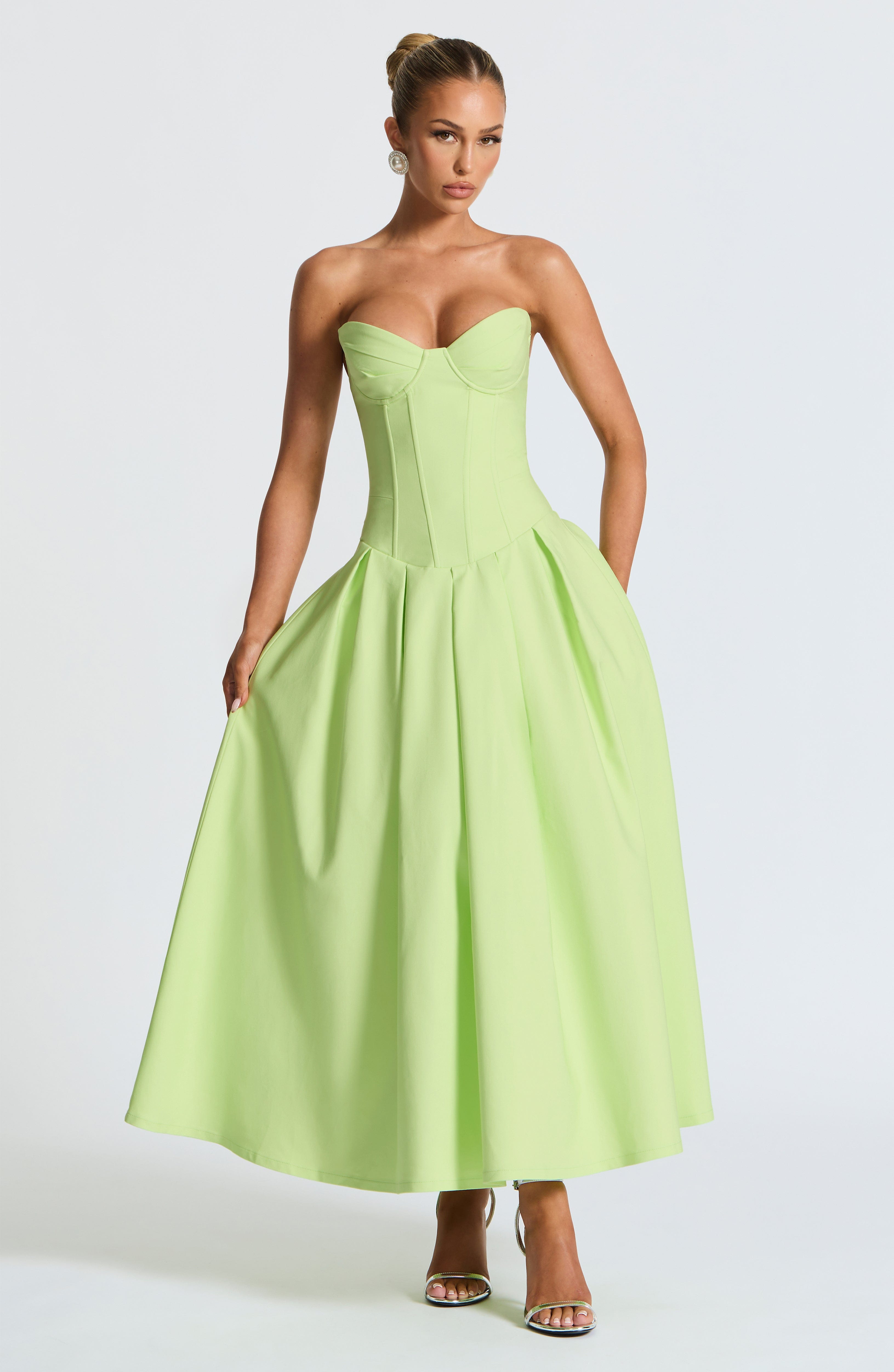 Salma Midi Dress - Lime - Napalia