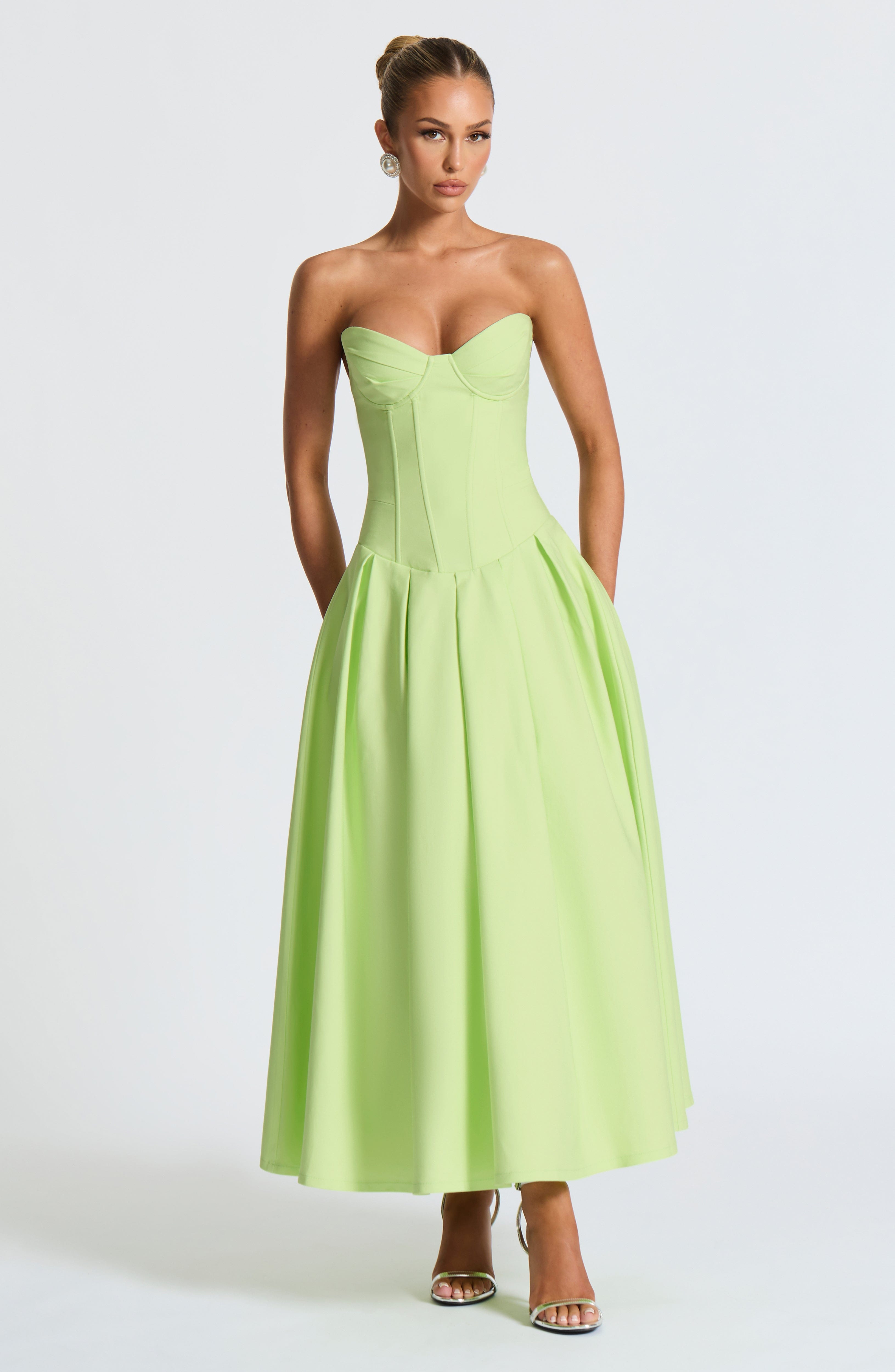 Salma Midi Dress - Lime - Napalia