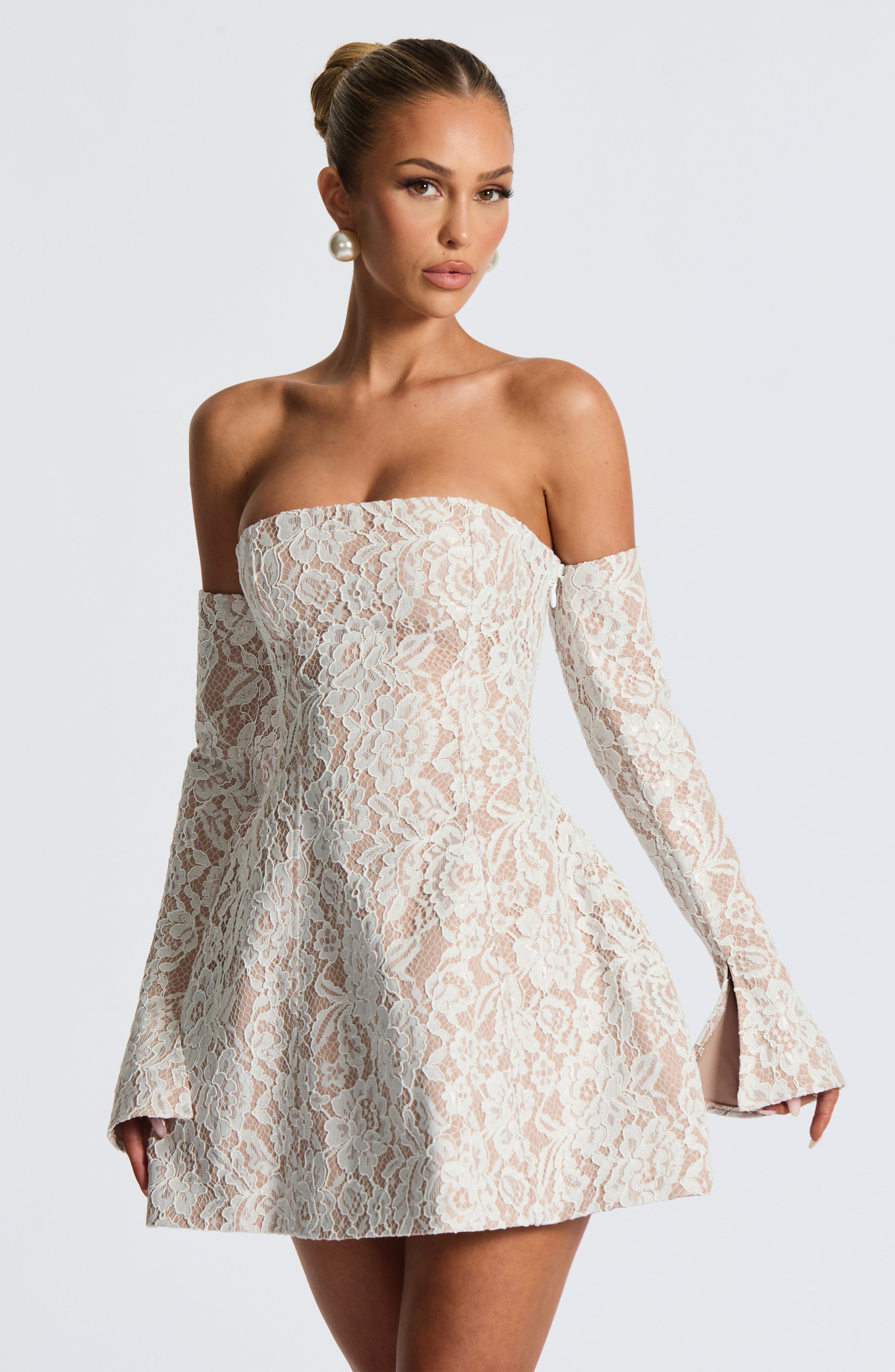 Salone Mini Dress - Ivory - Napalia