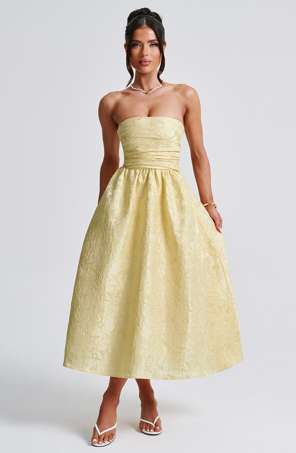 Saoirse Midi Dress - Lemon - Napalia