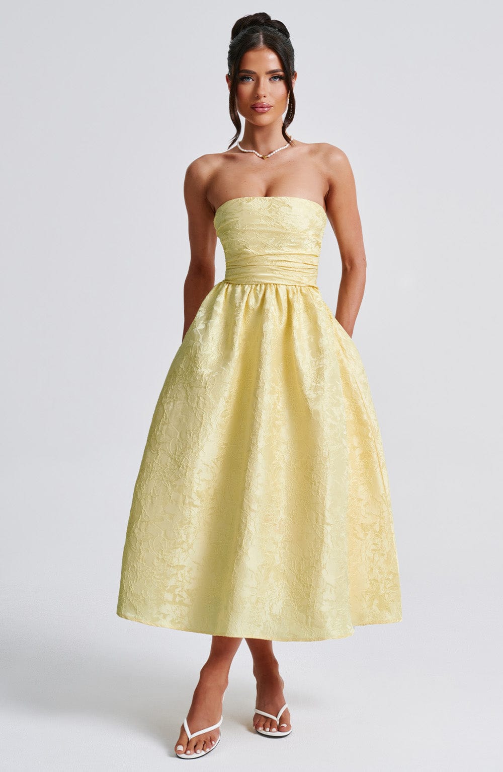Saoirse Midi Dress - Lemon - Napalia