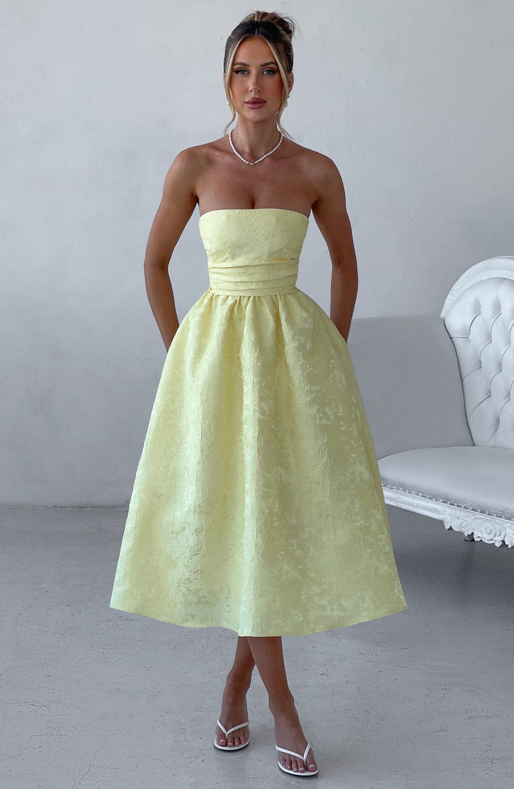 Saoirse Midi Dress - Lemon - Napalia