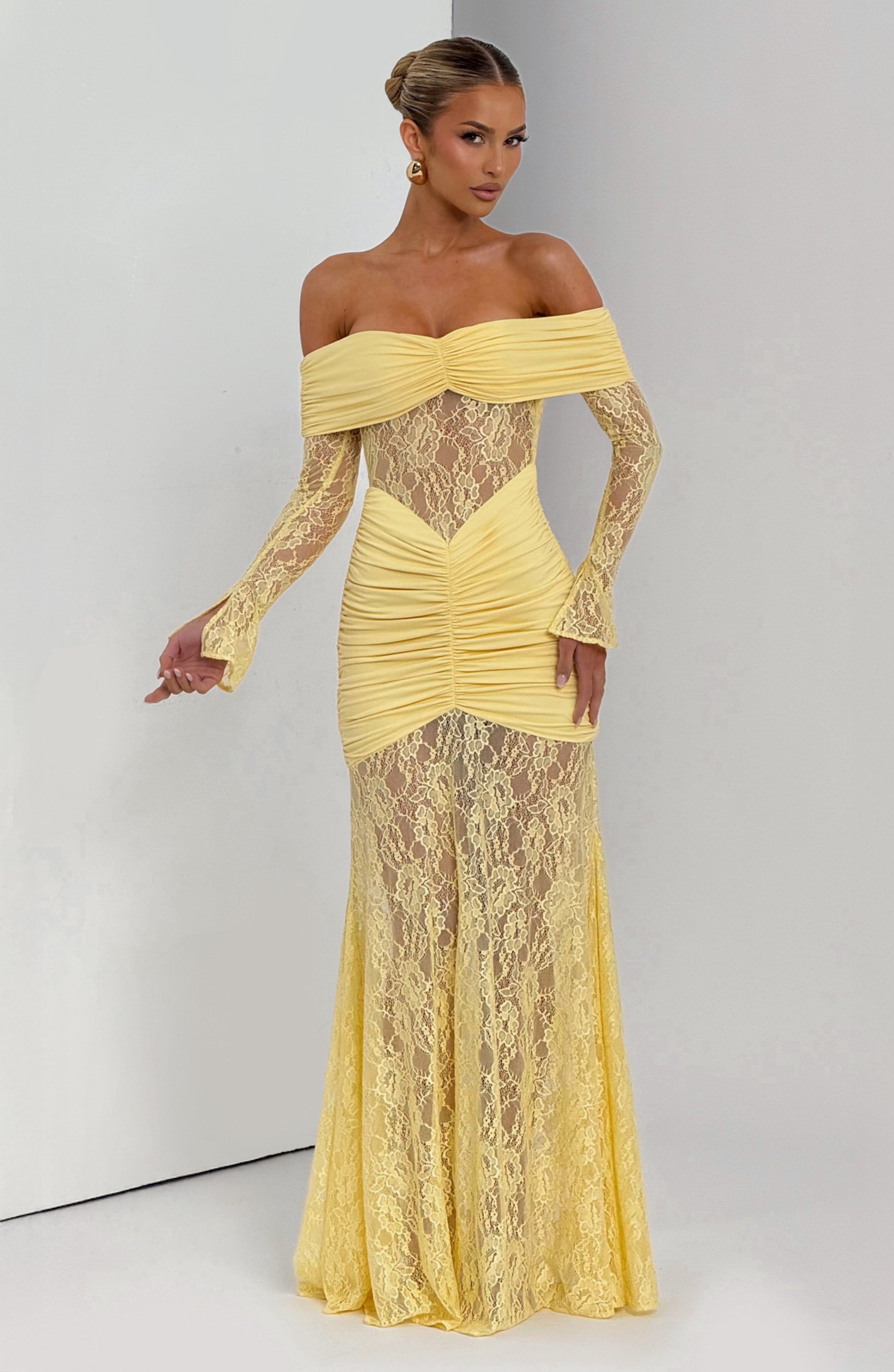 Sauline Maxi Dress - Lemon - Napalia