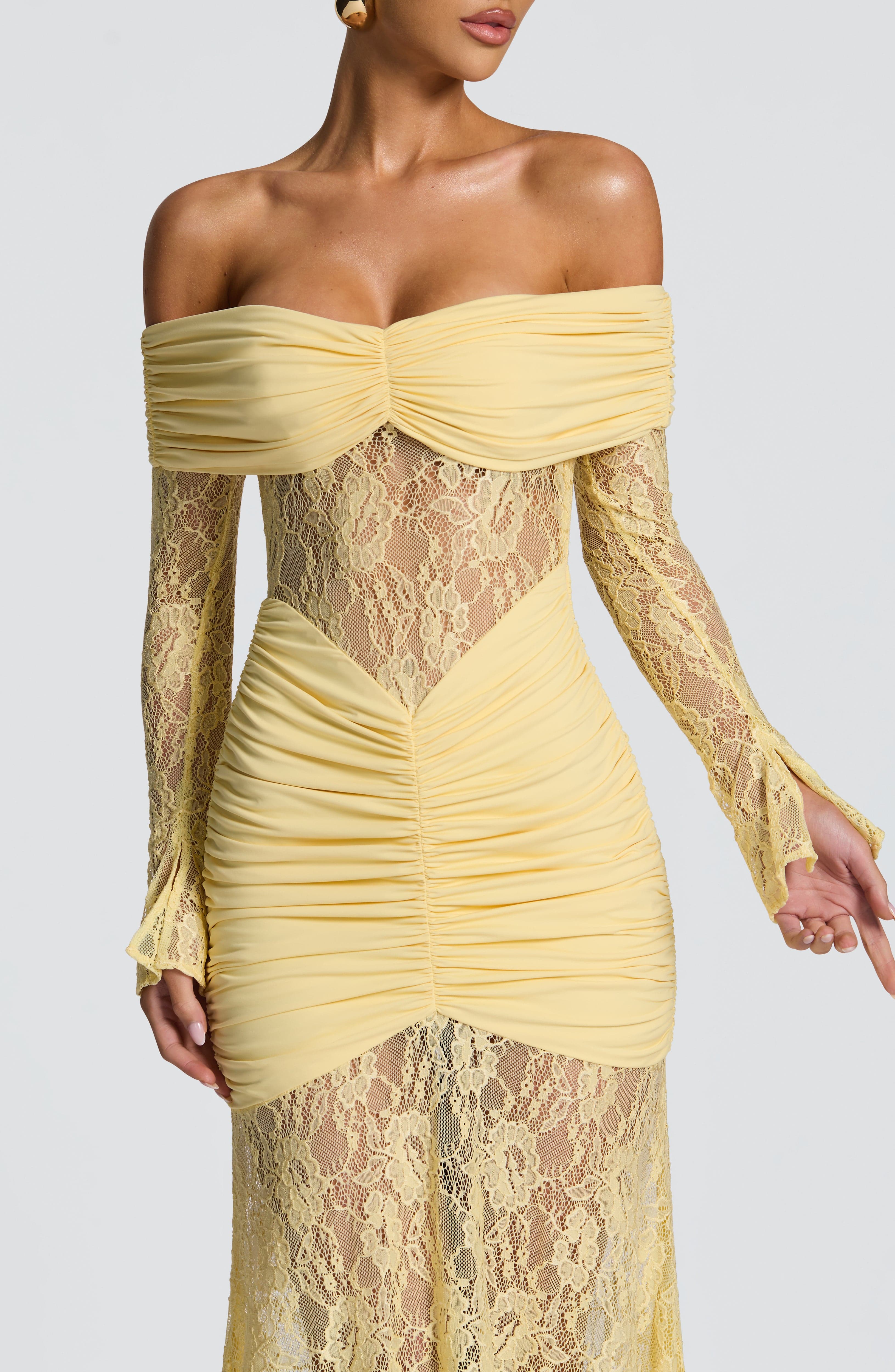 Sauline Maxi Dress - Lemon - Napalia