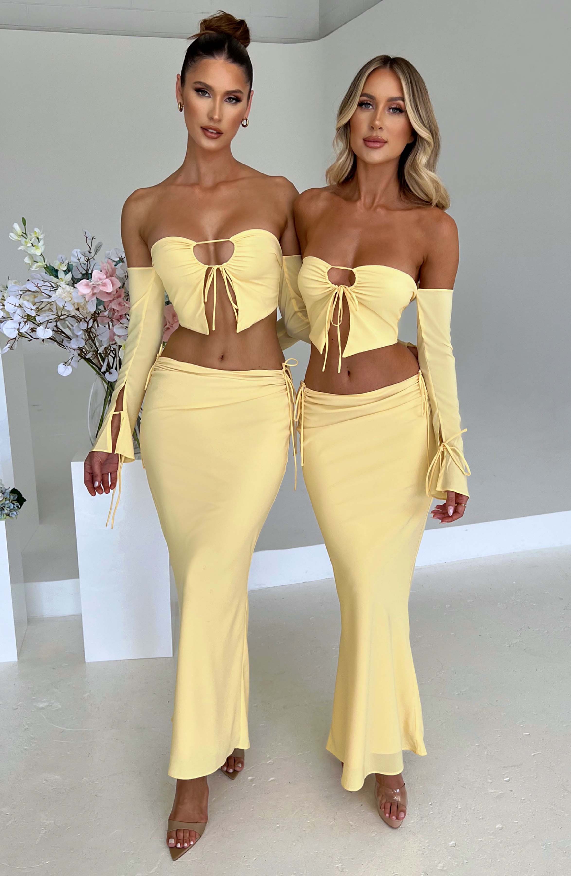 Tana Maxi Skirt - Lemon - Napalia