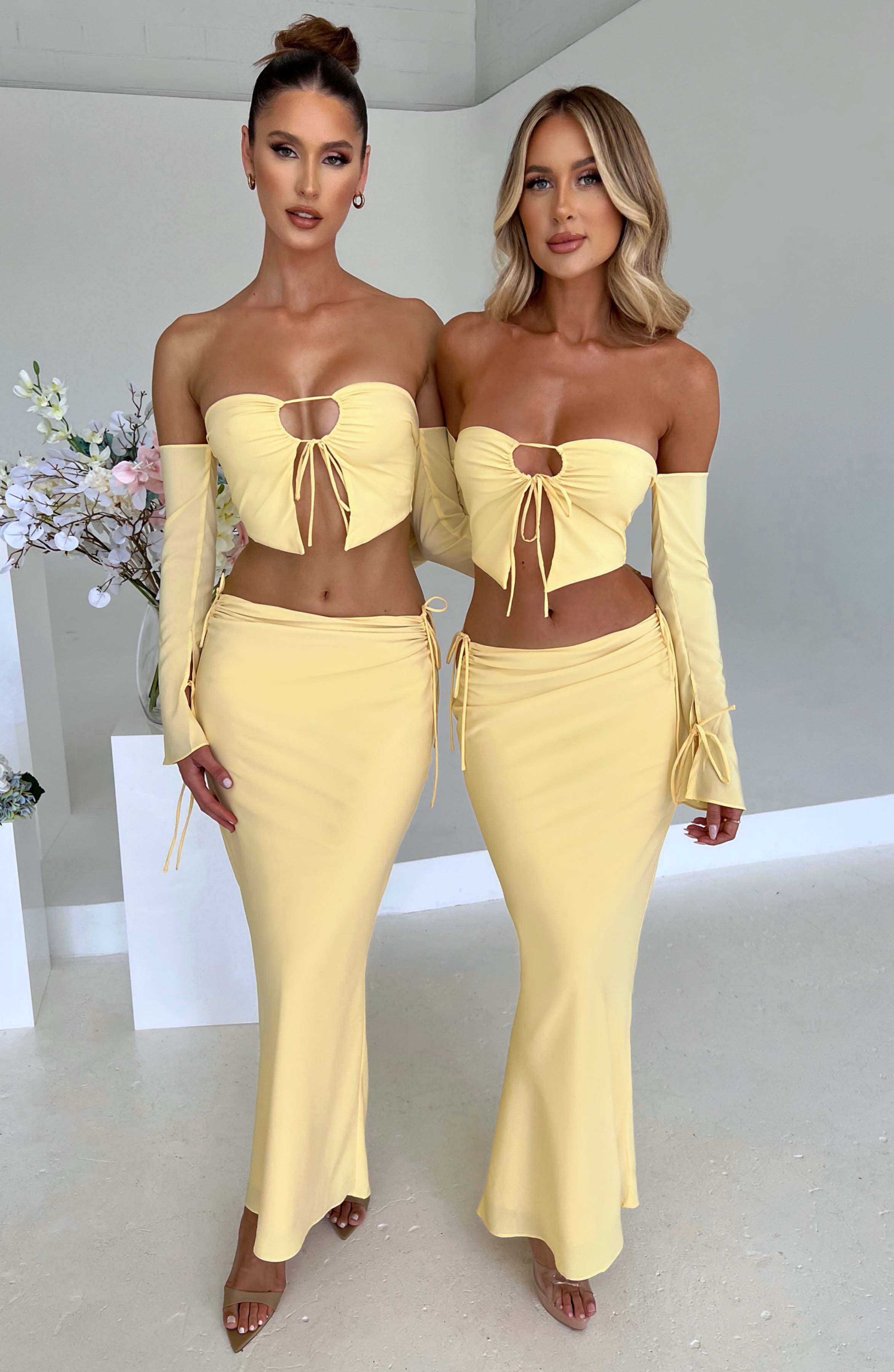 Tana Maxi Skirt - Lemon - Napalia