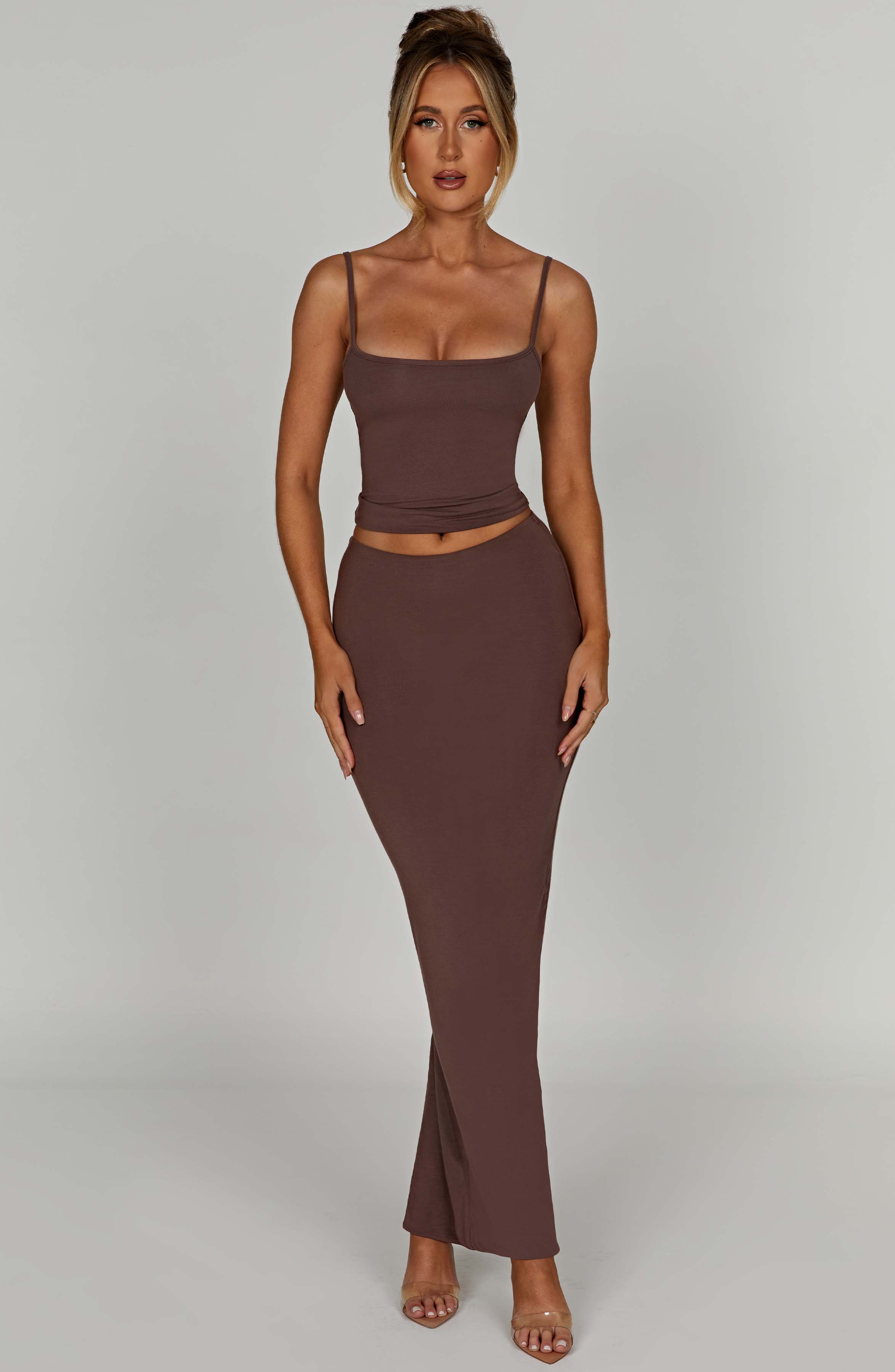 Yazmin Maxi Skirt - Chocolate - Napalia