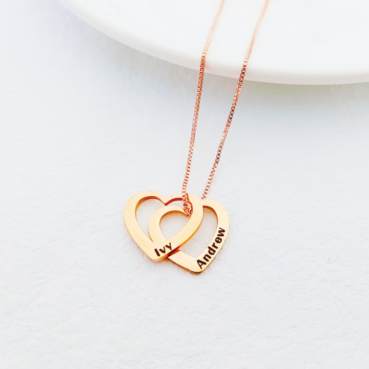 PERSONALIZED MOM'S HEART NECKLACE