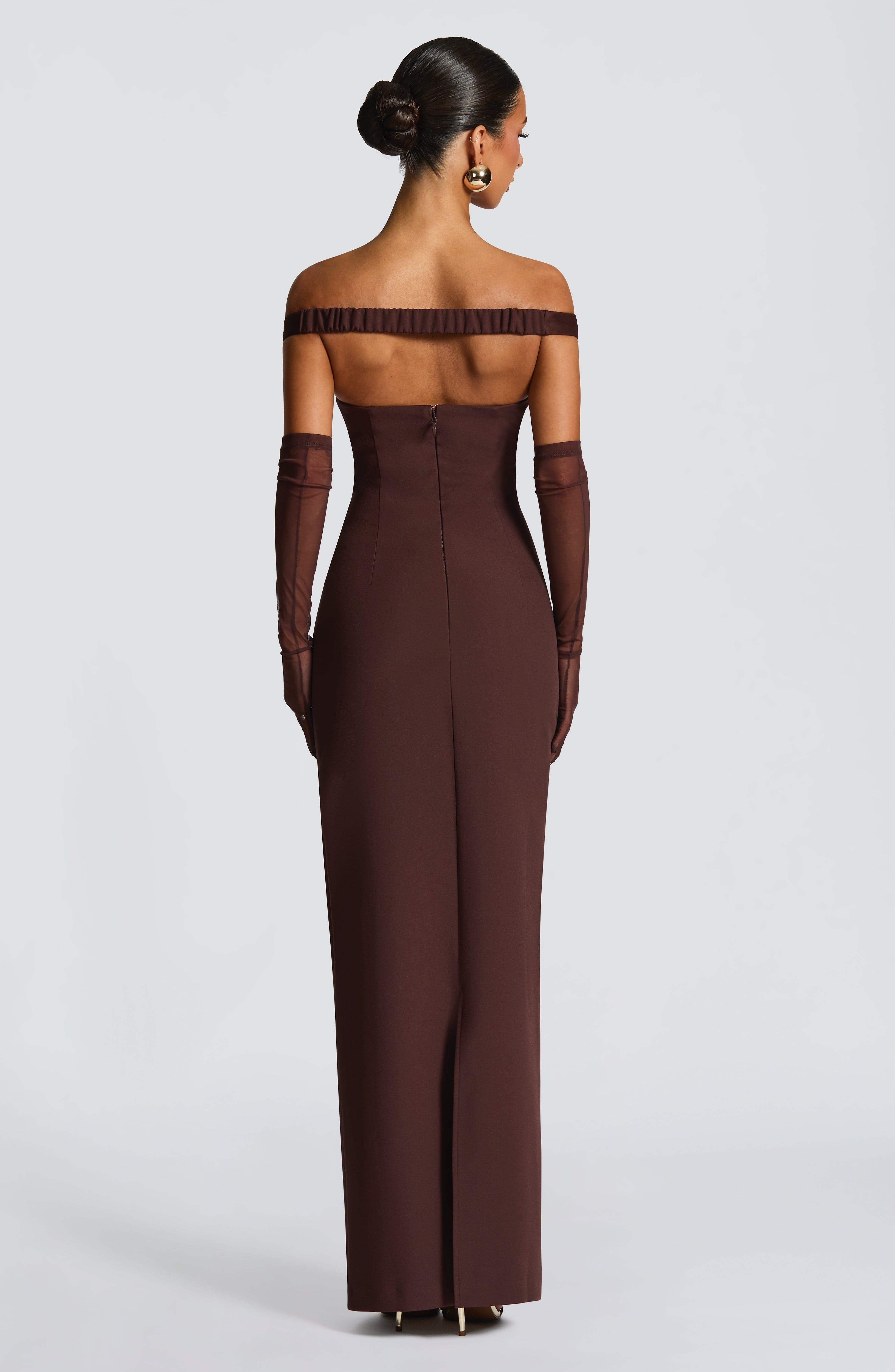 Abigail Maxi Dress - Plum Brown - Napalia