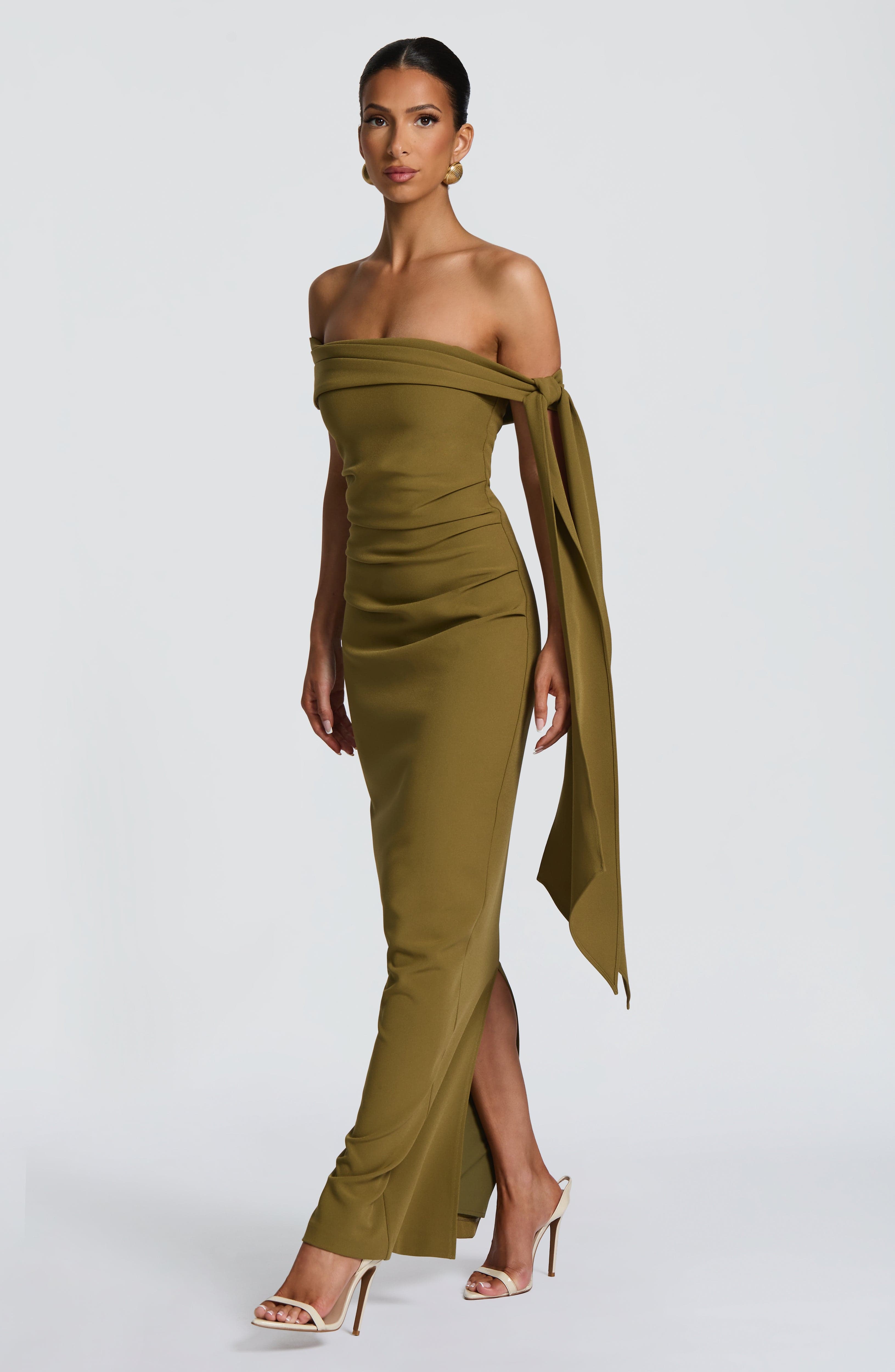 Addie Maxi Dress - Deep Olive - Napalia