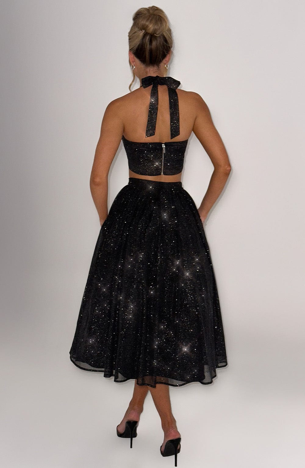 Alani Crop Top - Black Sparkle - Napalia