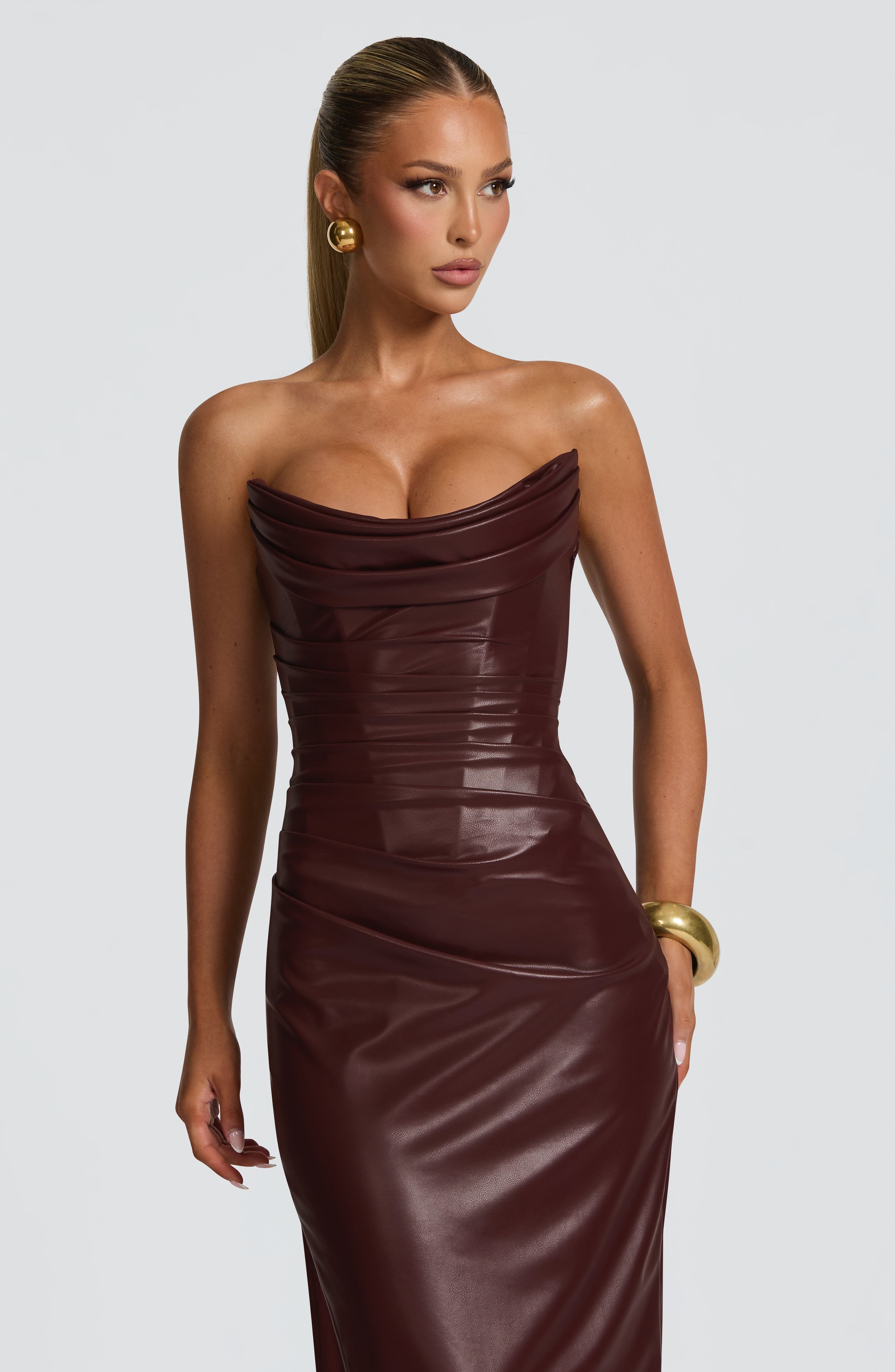 Alba Maxi Dress - Burgundy - Napalia