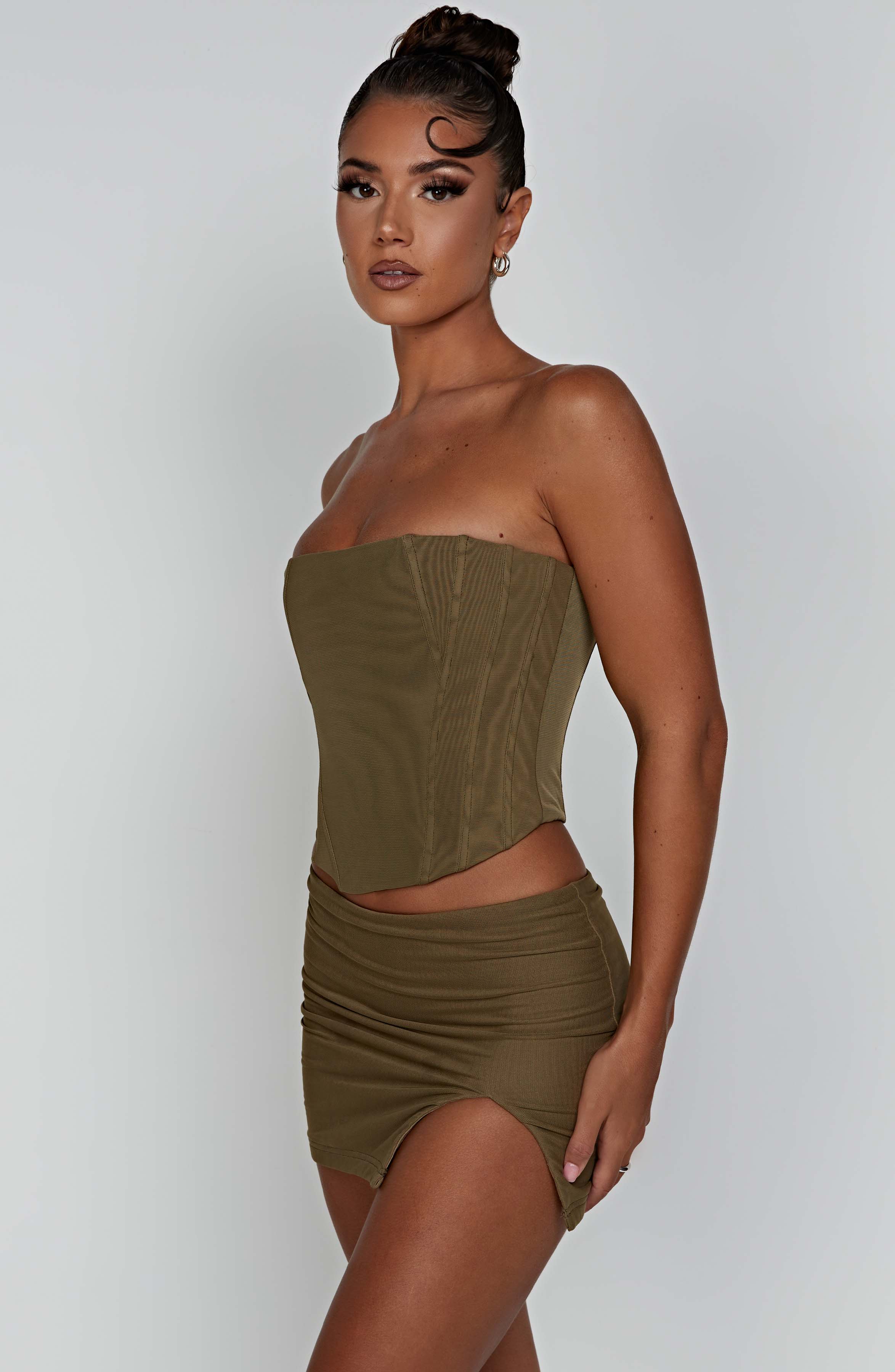 Alina Mini Skirt - Khaki - Napalia