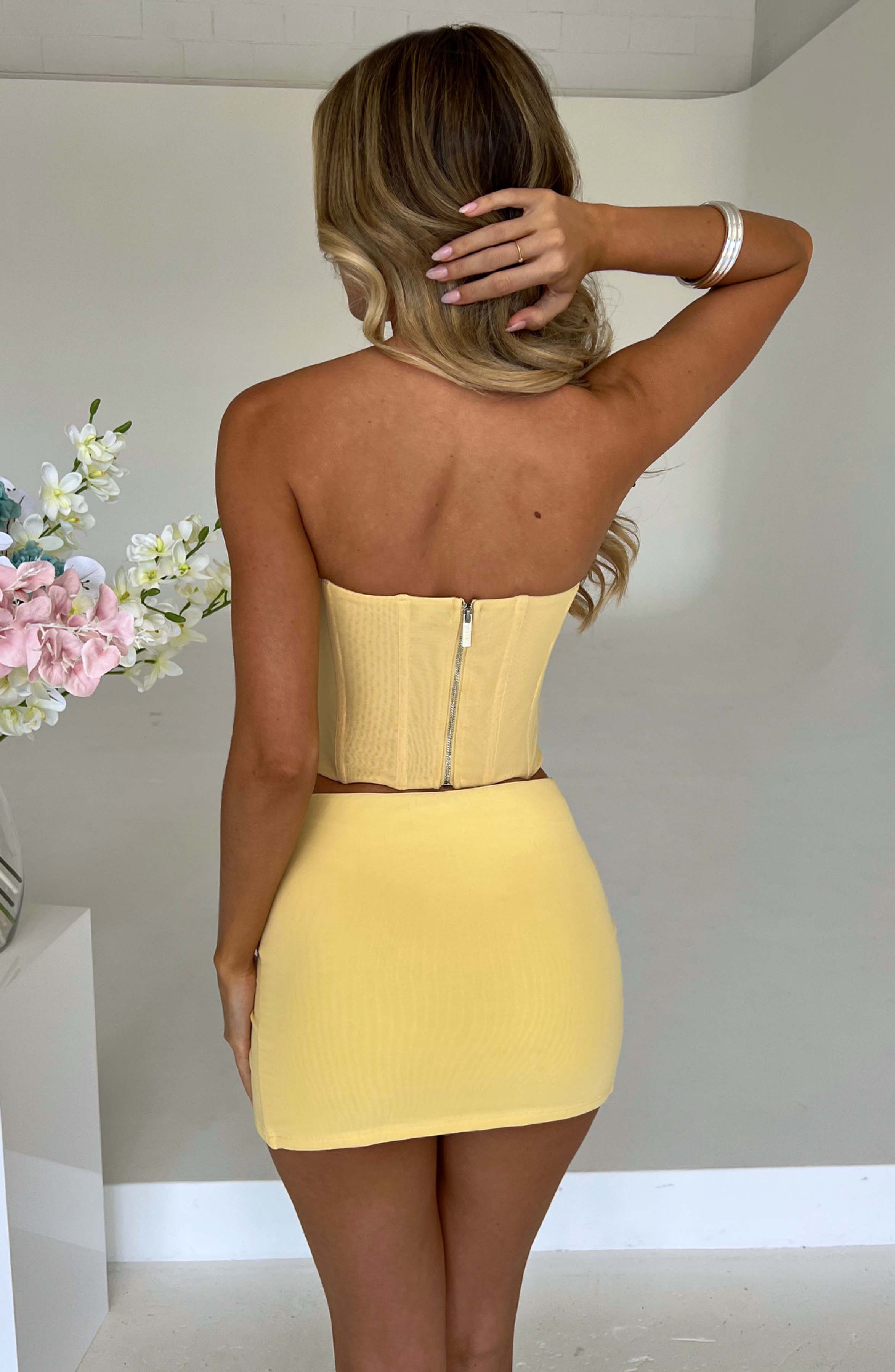 Alina Mini Skirt - Lemon - Napalia