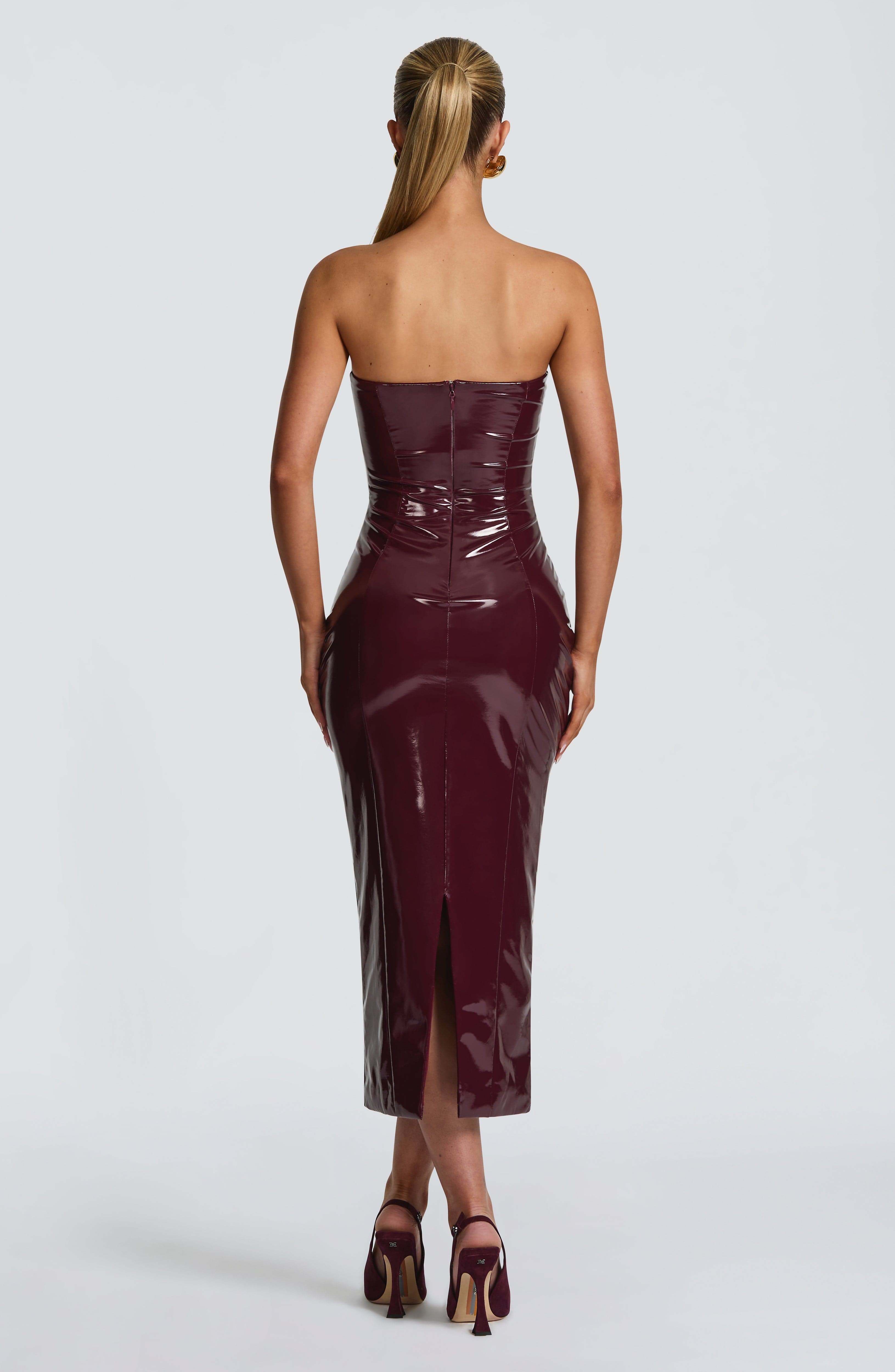Amala Midi Dress - Cherry Lacquer - Napalia