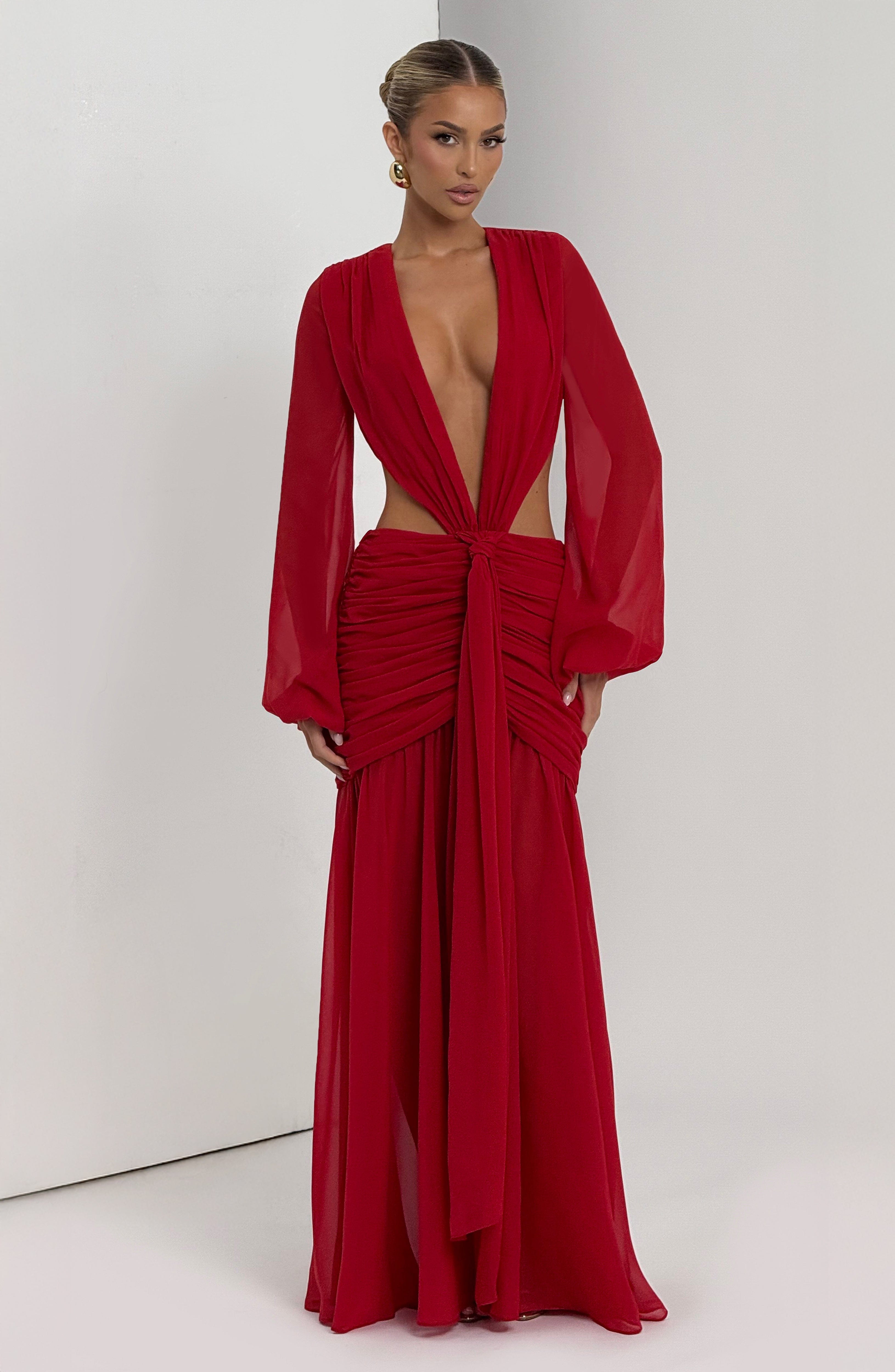 Andrina Maxi Dress - Red - Napalia