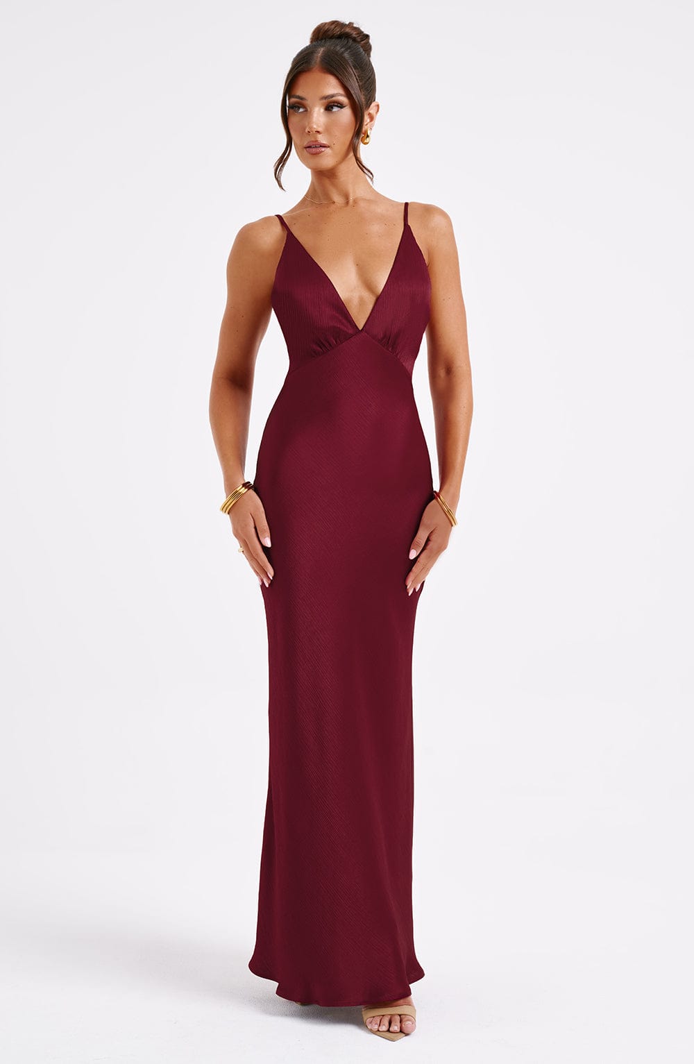 Anja Maxi Dress - Burgundy - Napalia