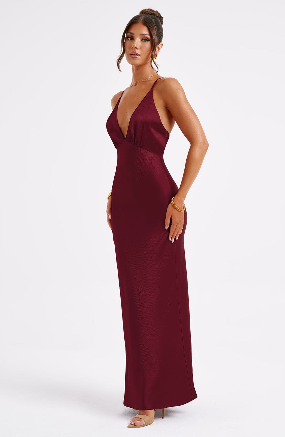 Anja Maxi Dress - Burgundy - Napalia