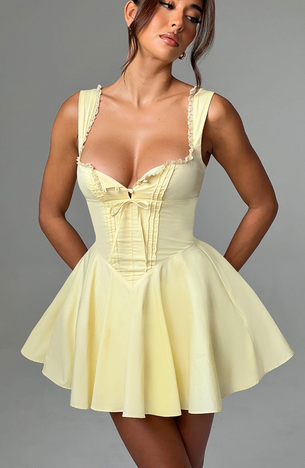 Antonella Mini Dress - Lemon - Napalia