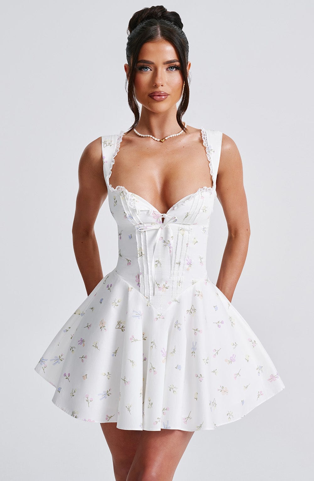 Antonella Mini Dress - Multi Floral Print - Napalia